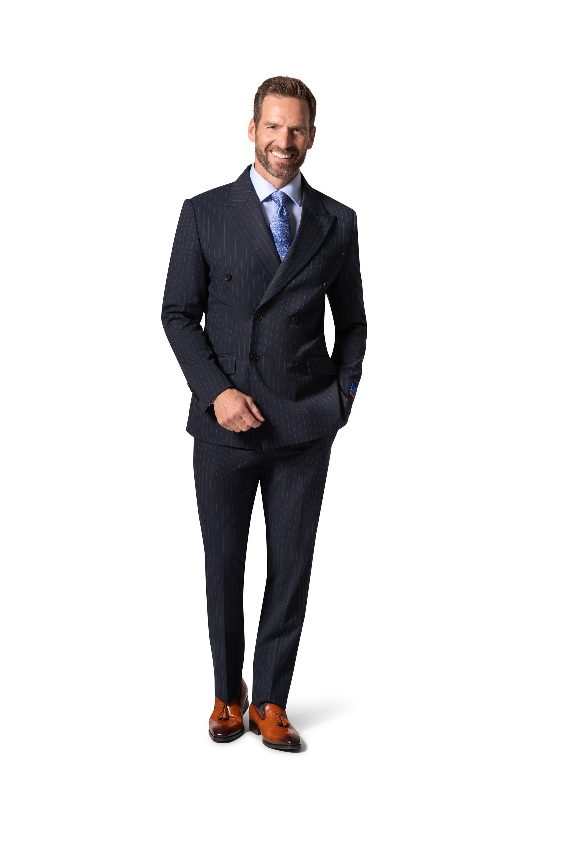 Bergamo Orange BP04K-E32 D/B Slim Suit - Navy