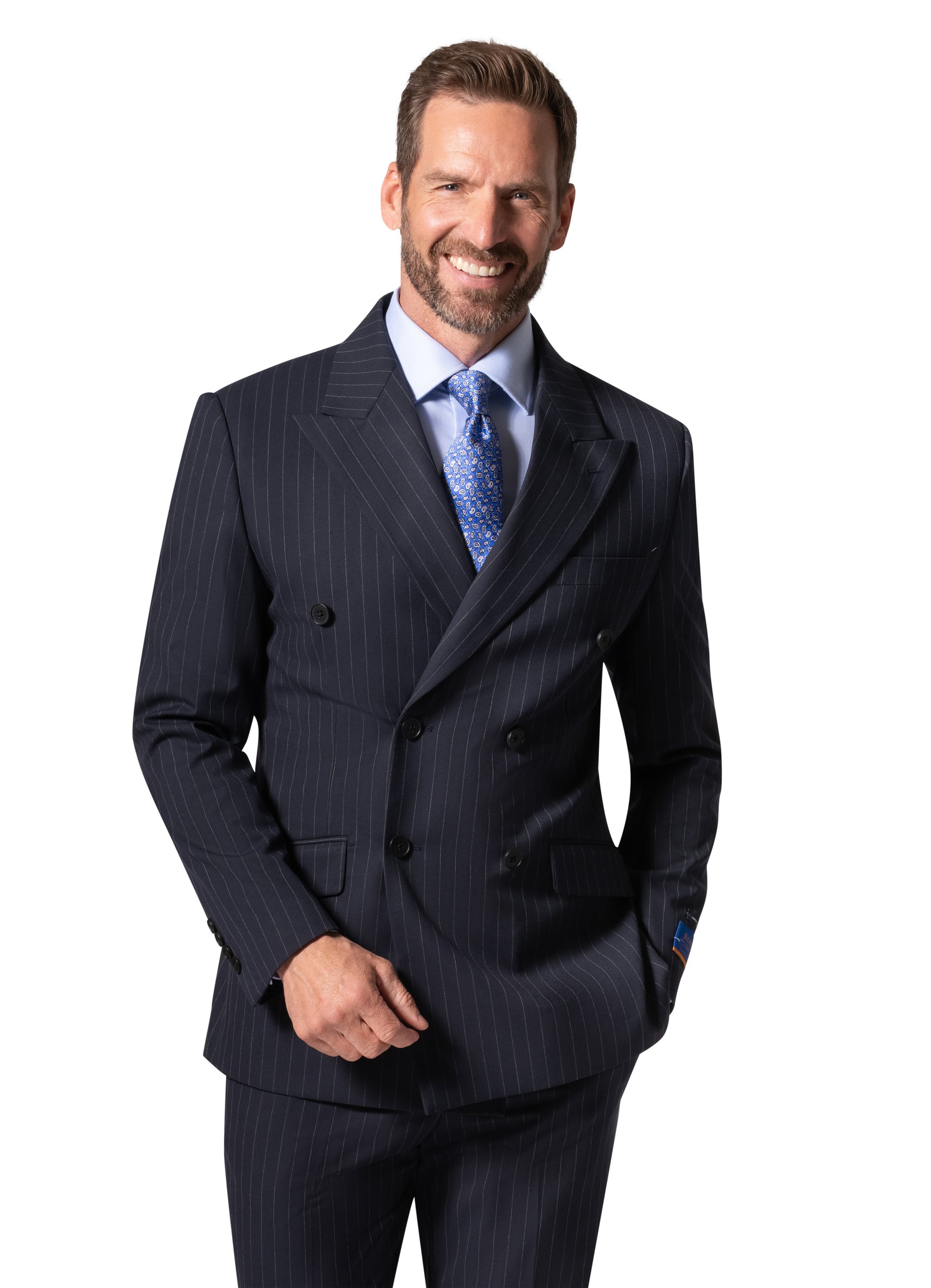 Bergamo Orange BP04K-E32 D/B Slim Suit - Navy