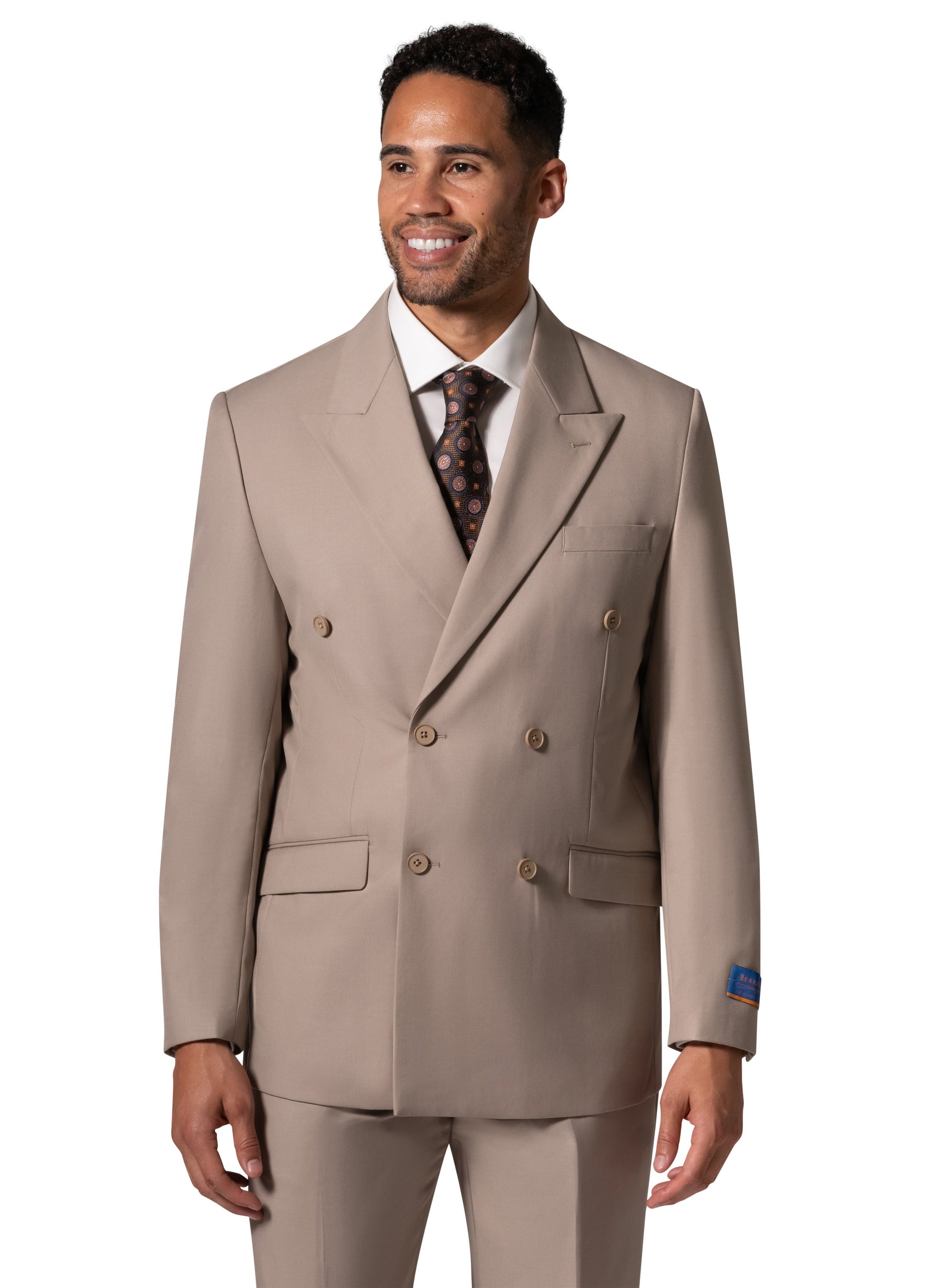 Bergamo Orange A6732 D/B Modern Fit Suit - Tan