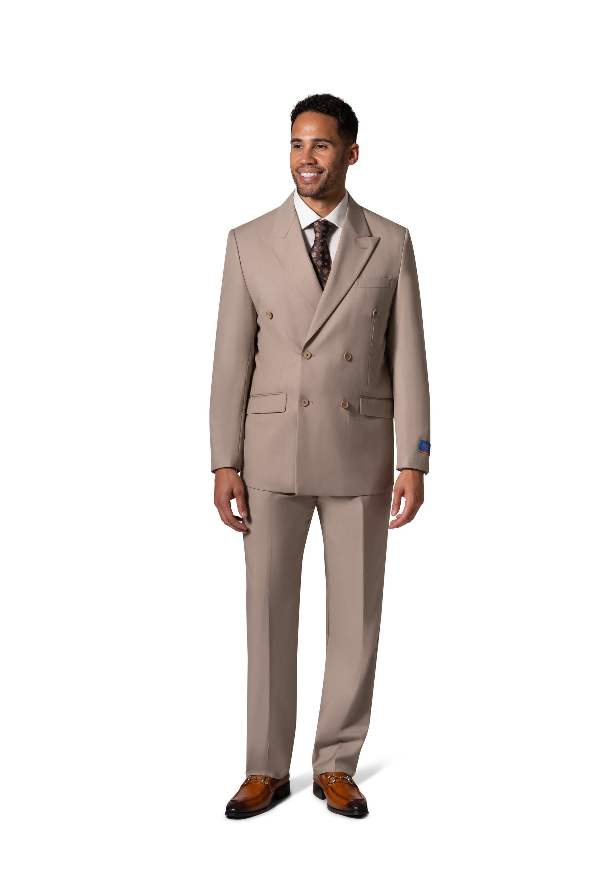 Bergamo Orange A6732 D/B Modern Fit Suit - Tan