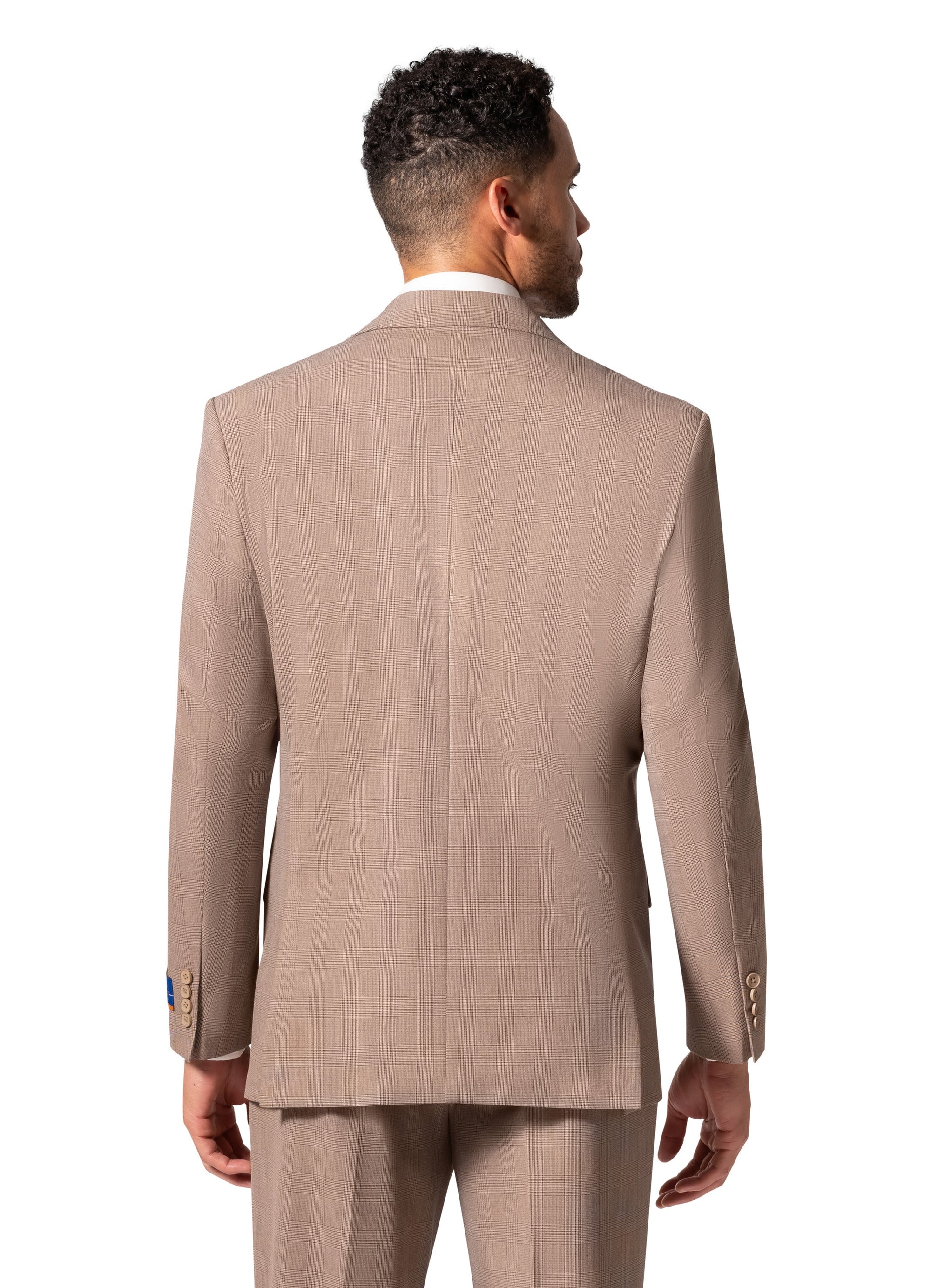 Bergamo Orange BP04KE-07 3PC Notch Modern Big & Tall Suit - Tan
