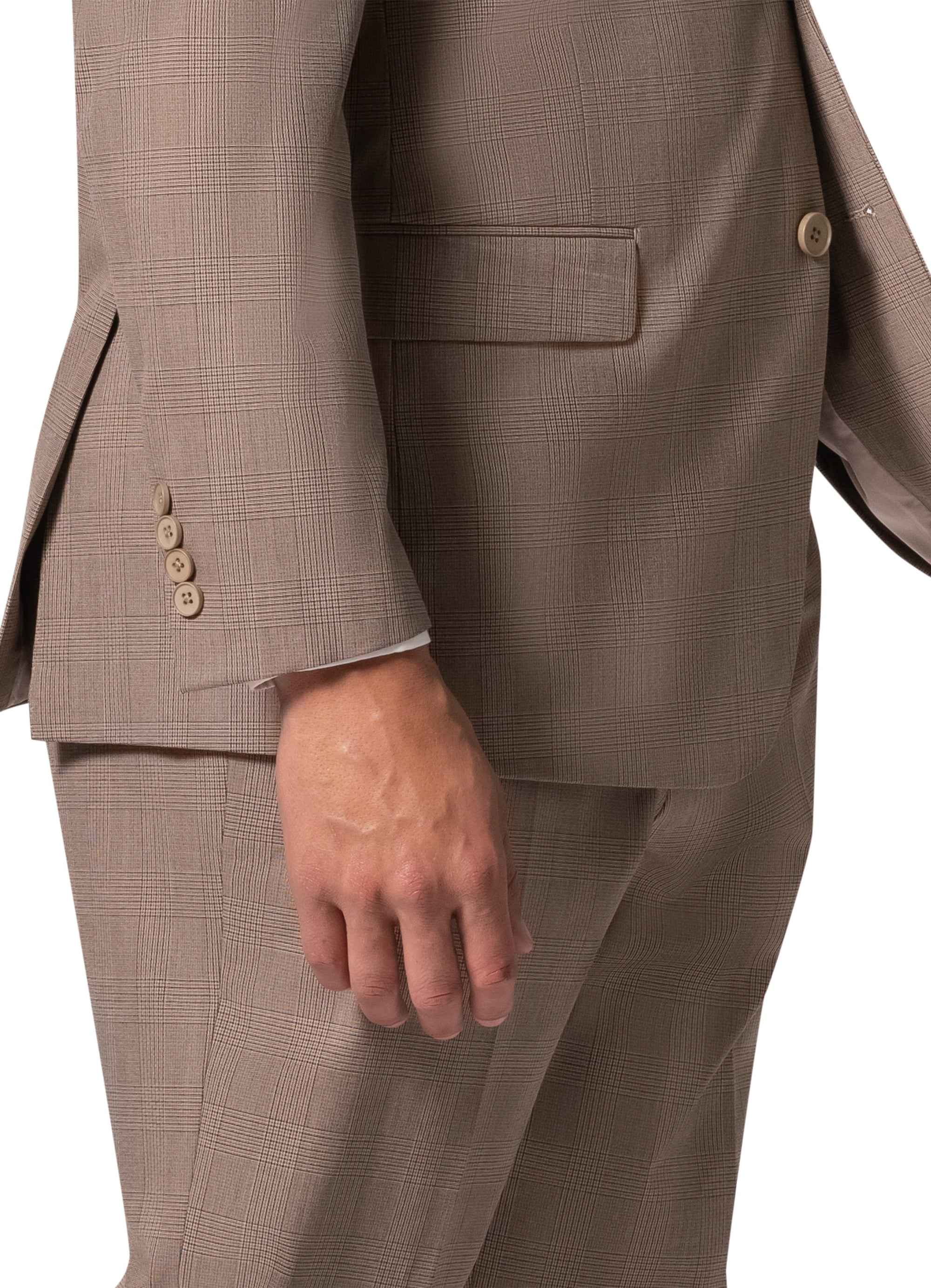 Bergamo Orange BP04KE-07 3PC Notch Modern Suit - Tan