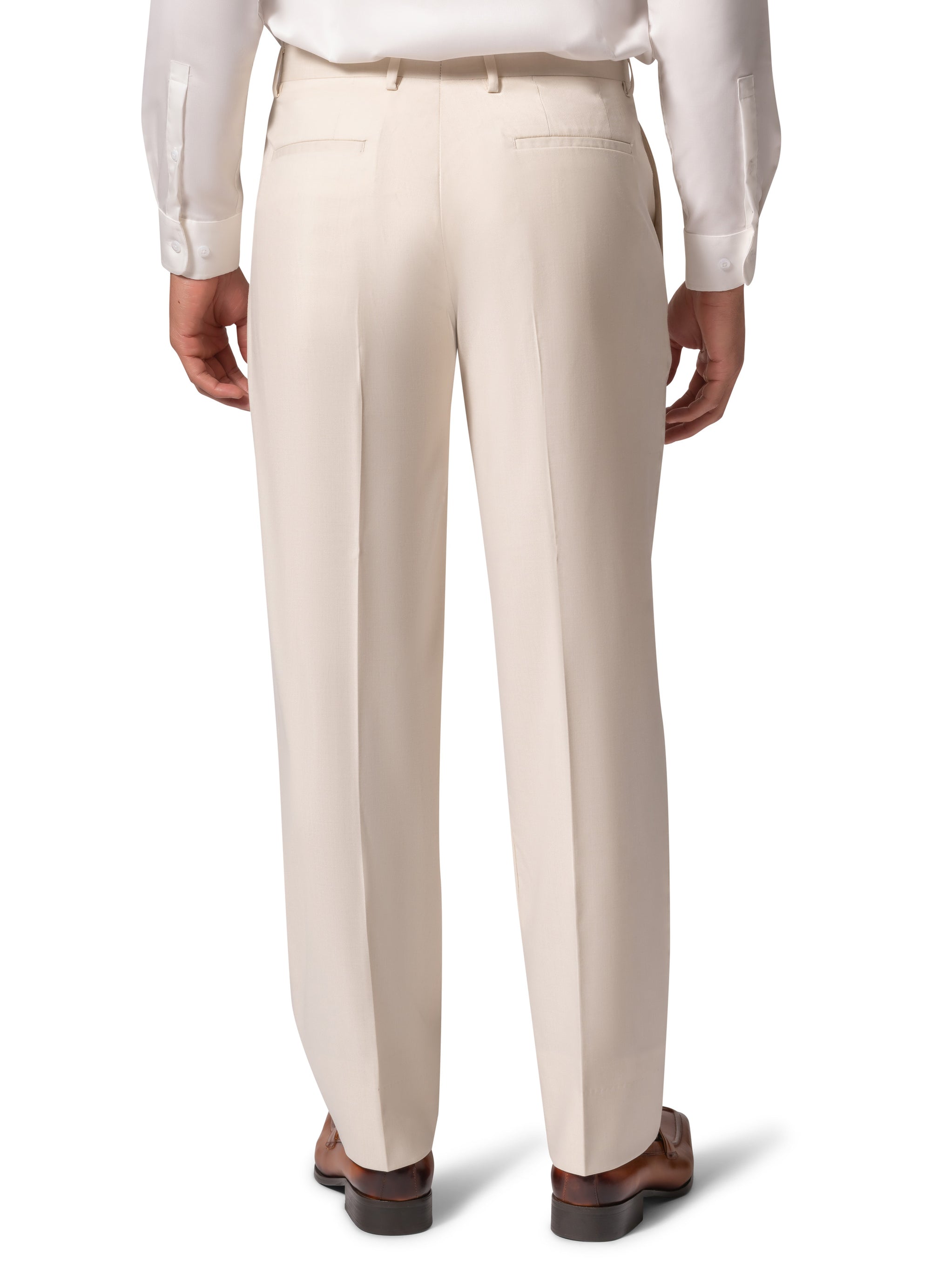 Bergamo Orange MARCO UNI 3PC Slim Peak Suit - Cream