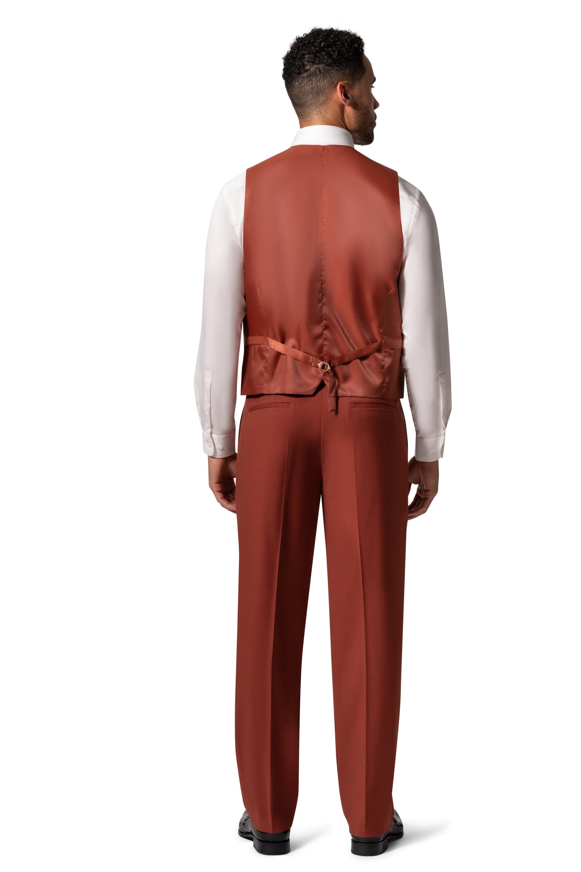 Bergamo Orange MARCO UNI 3PC Modern Peak Suit - Rust