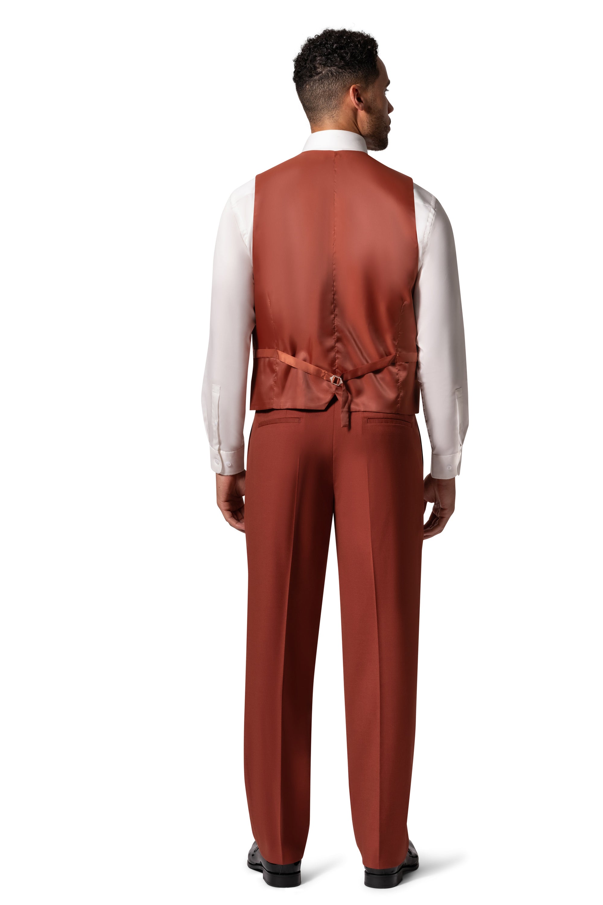 Bergamo Orange MARCO UNI 3PC Slim Peak Suit - Rust