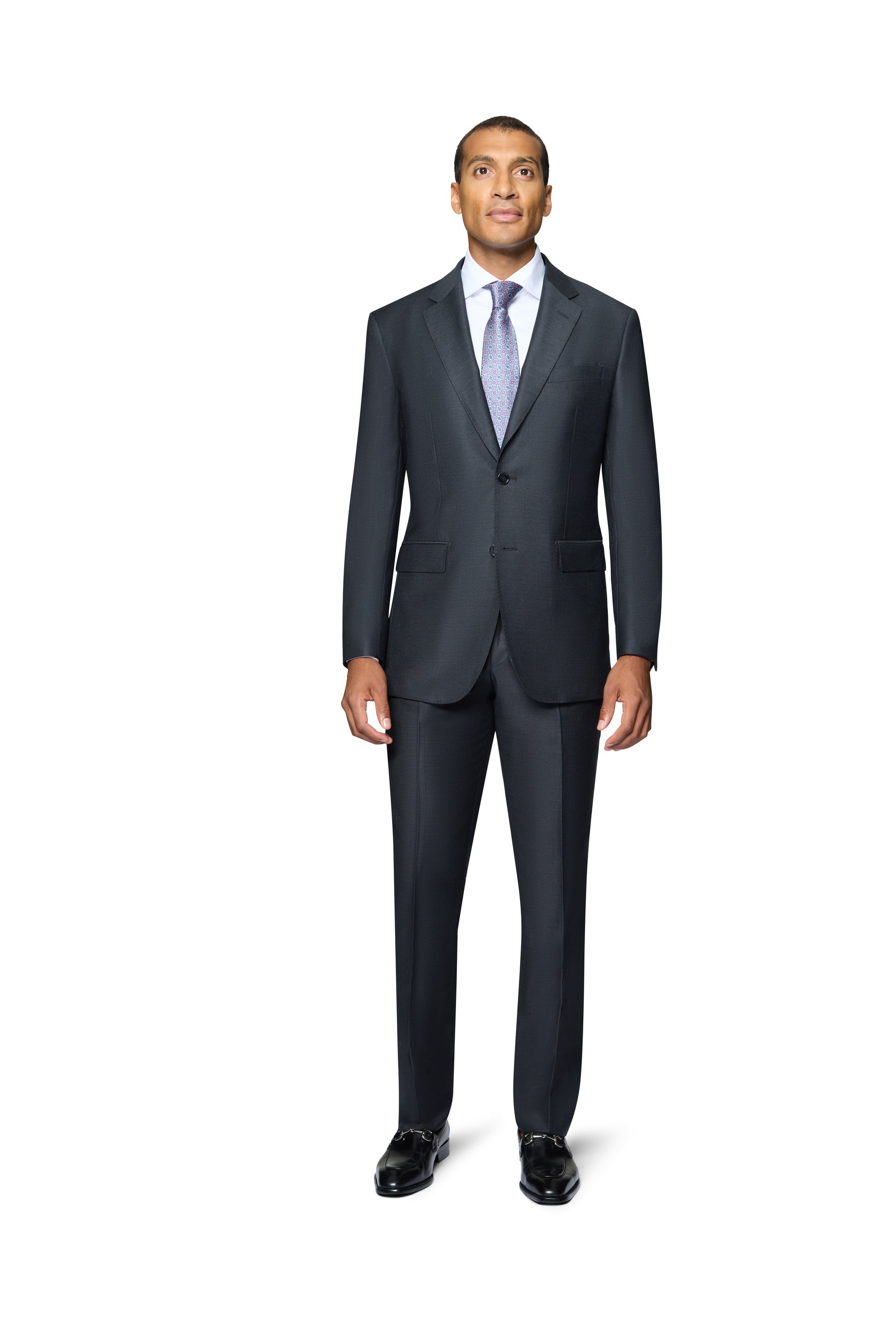 Bergamo Elegant - Faille Wool Solid Suit Modern - Charcoal