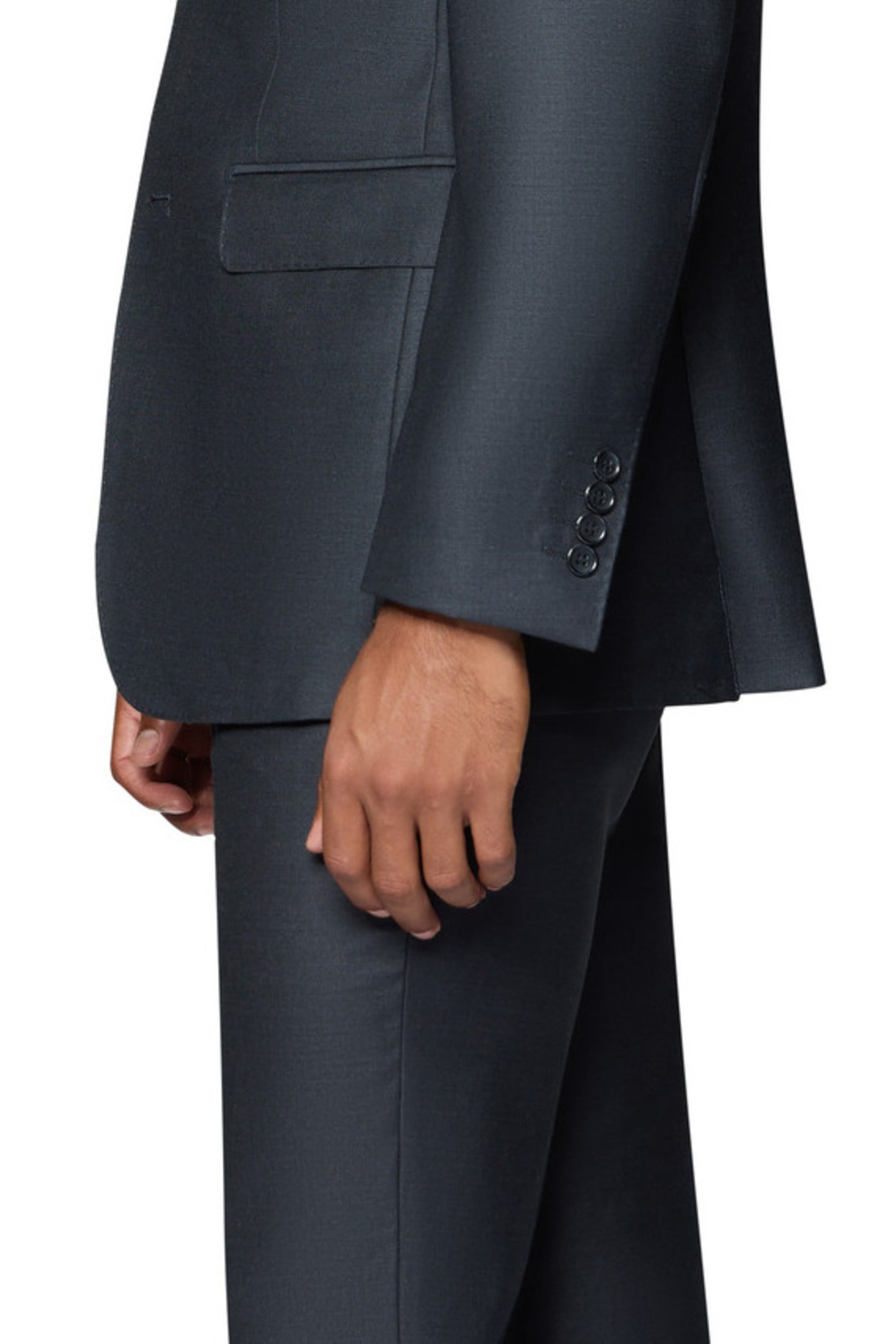 Bergamo Elegant - Faille Wool Solid Suit Modern - Charcoal