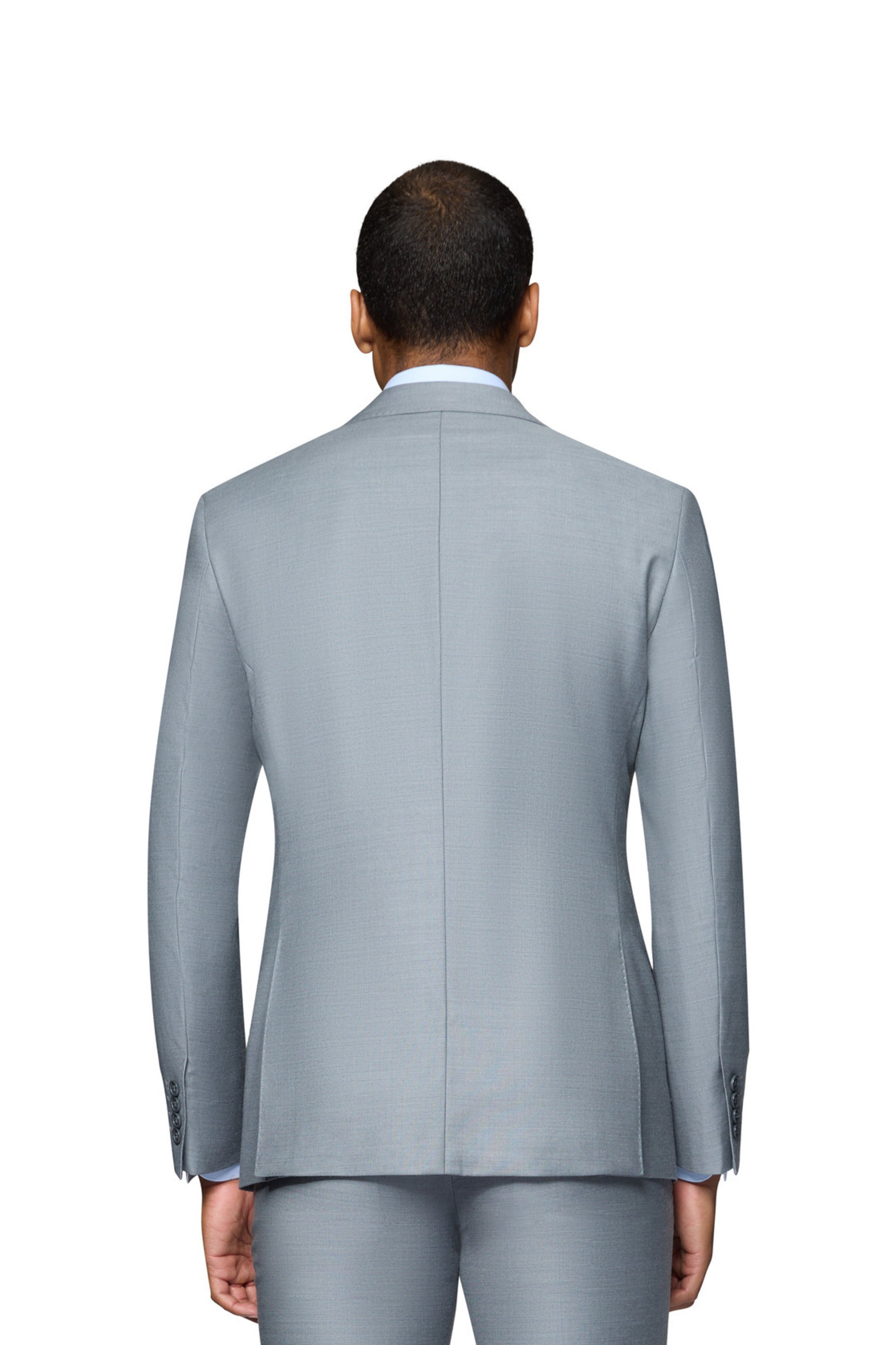 Bergamo Elegant - Faille Wool Solid Suit Modern - Medium Grey