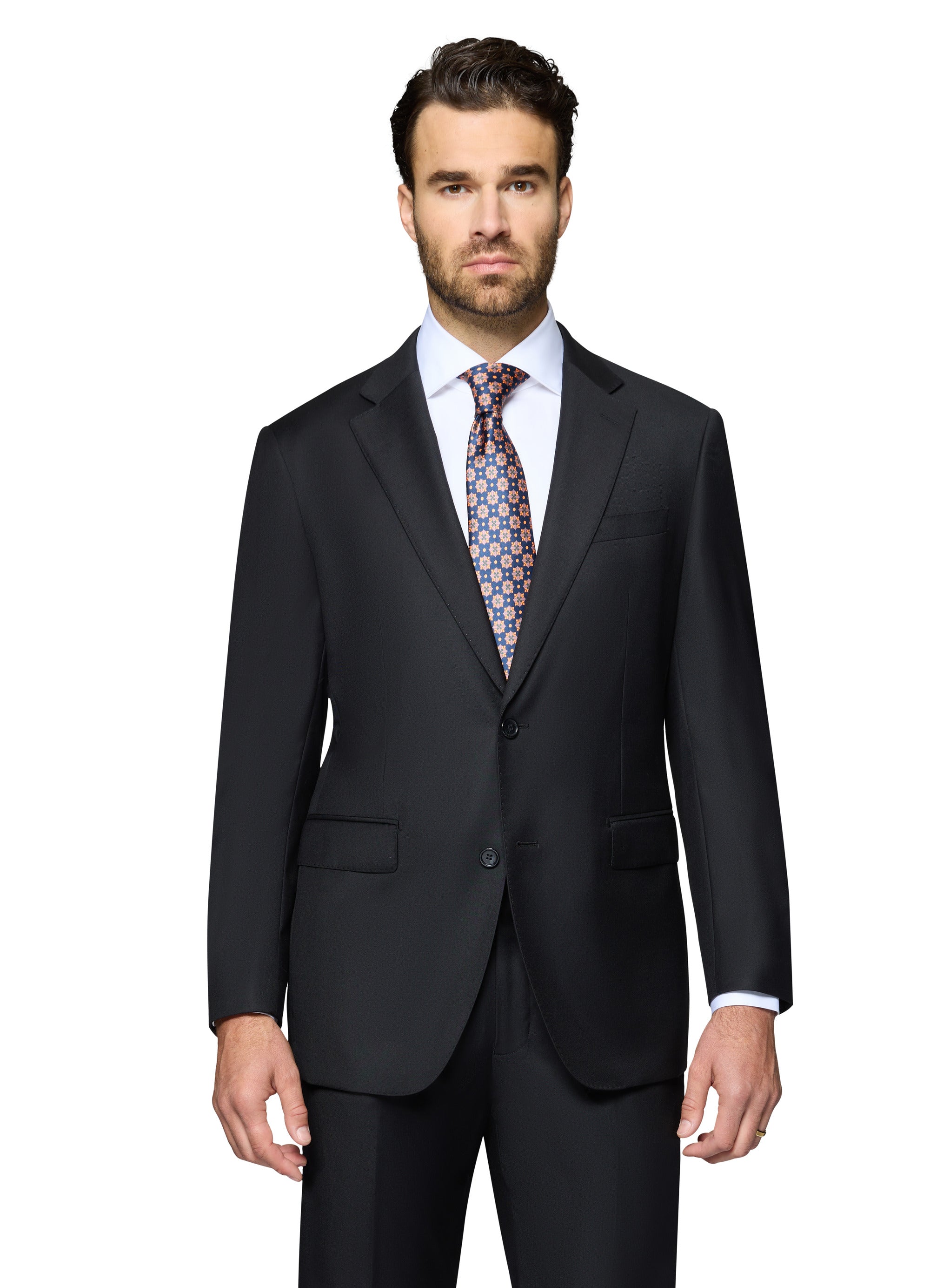 Bergamo Elegant Wool Suit - Black