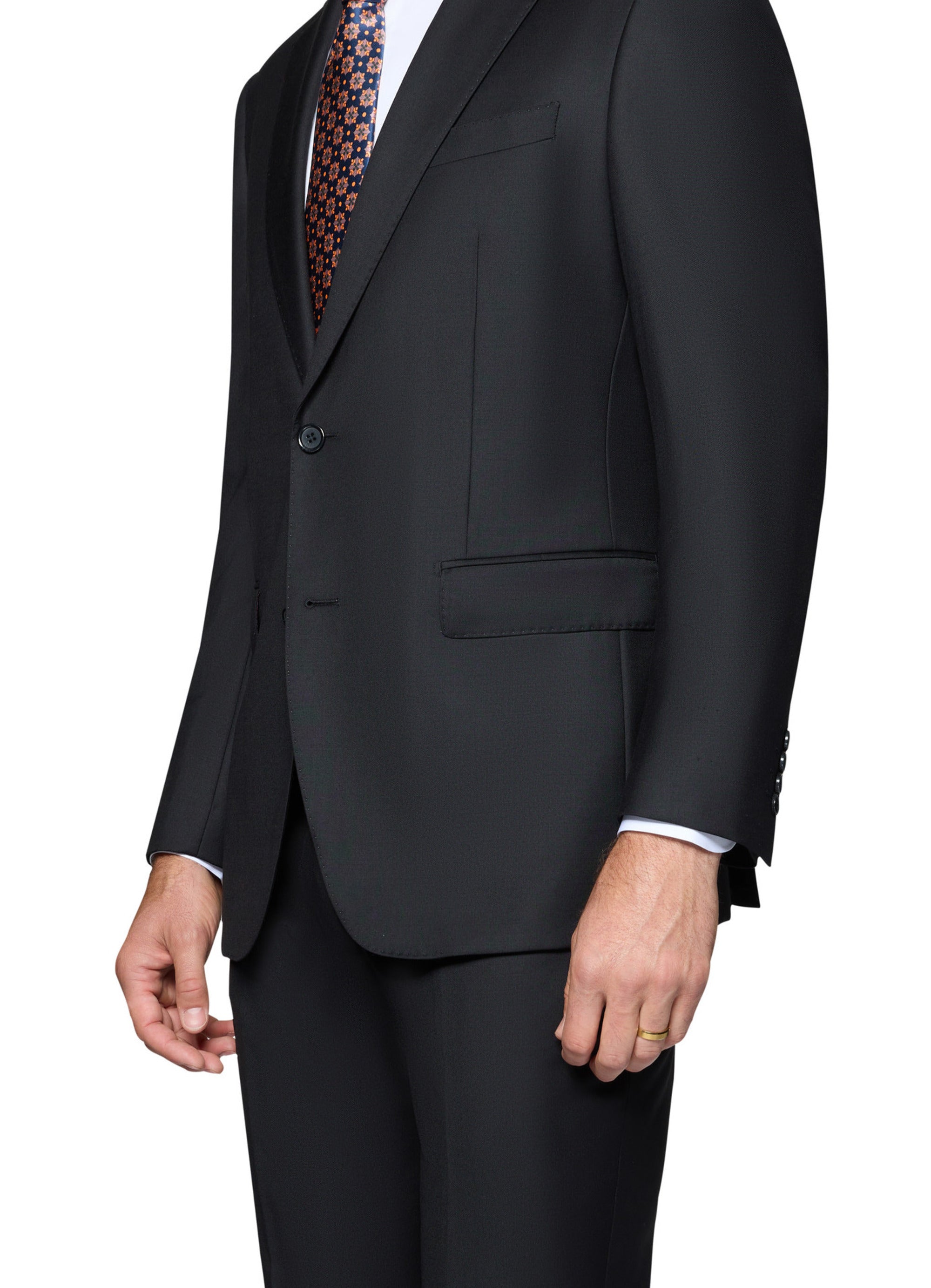 Bergamo Elegant Wool Suit - Black