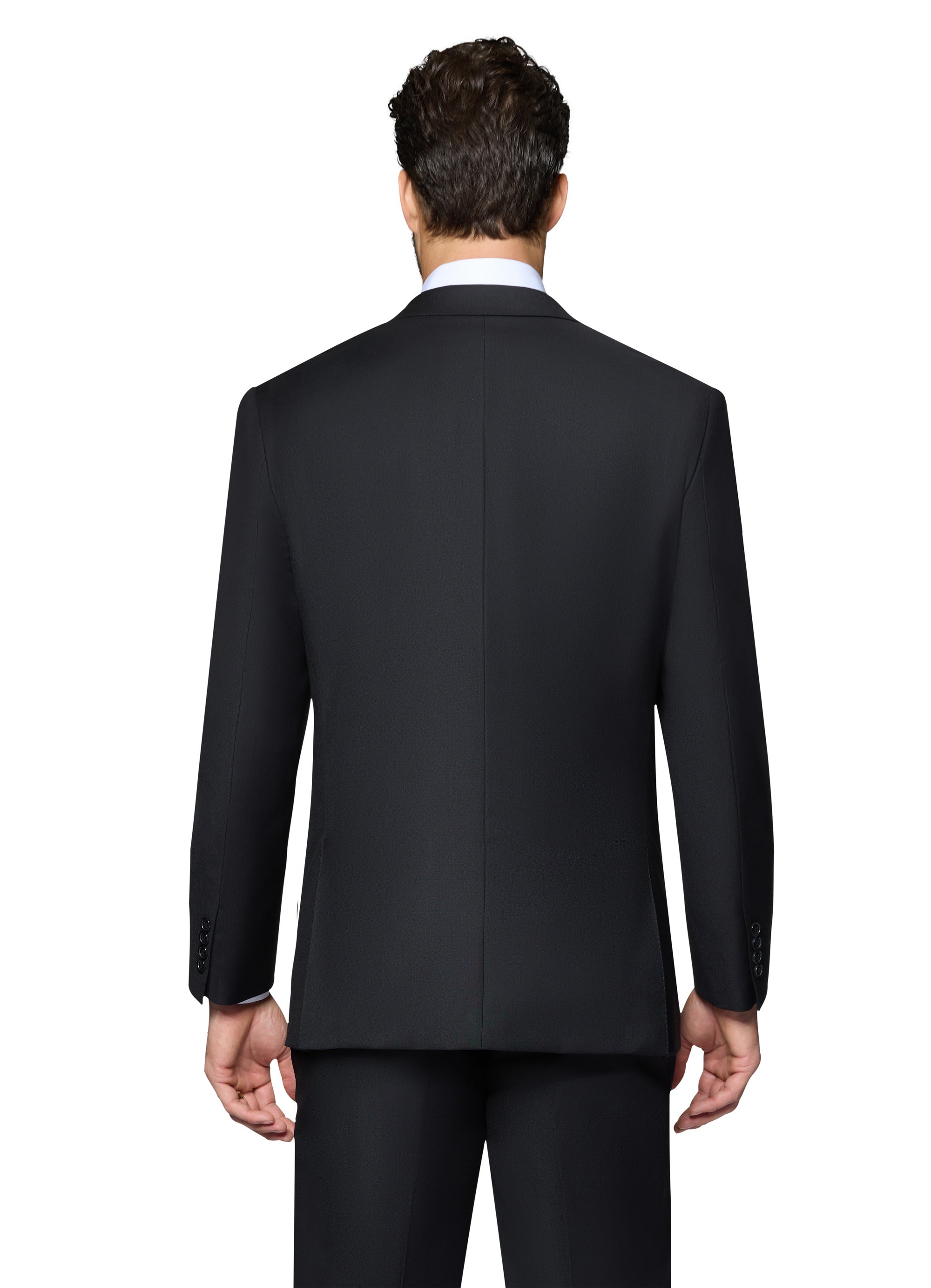 Bergamo Elegant Wool Suit - Black
