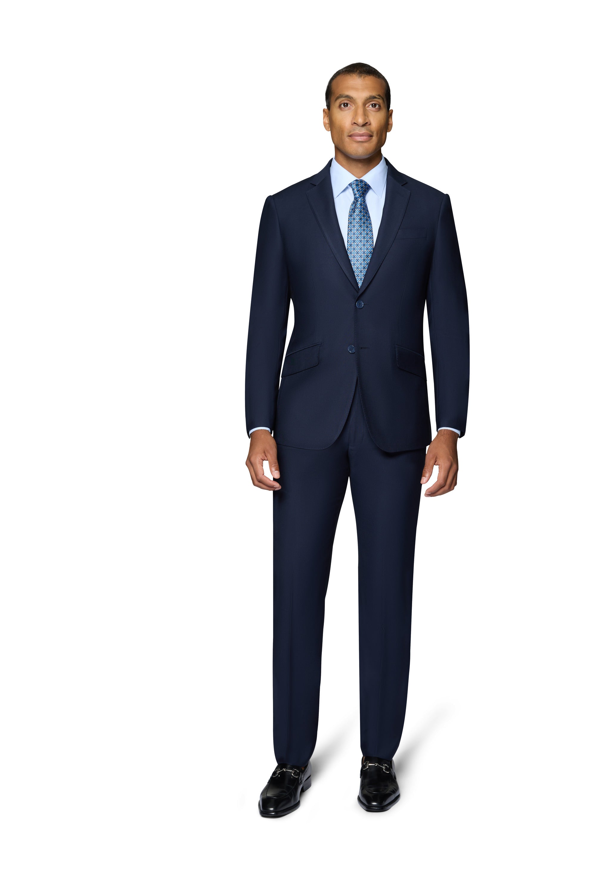 Bergamo Elegant - Faille Wool Solid Suit Modern - Navy