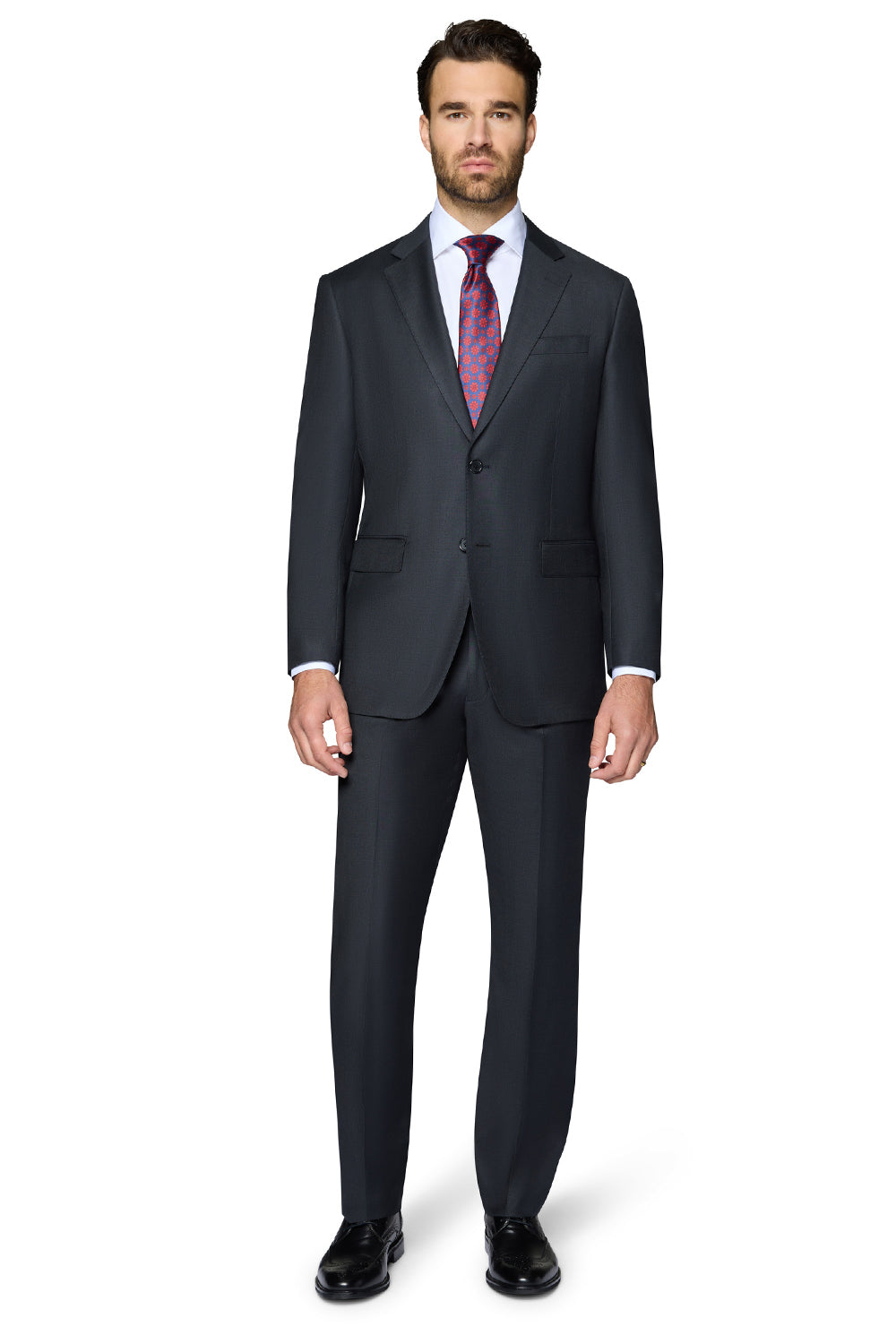 Bergamo Elegant Wool Suit - Charcoal