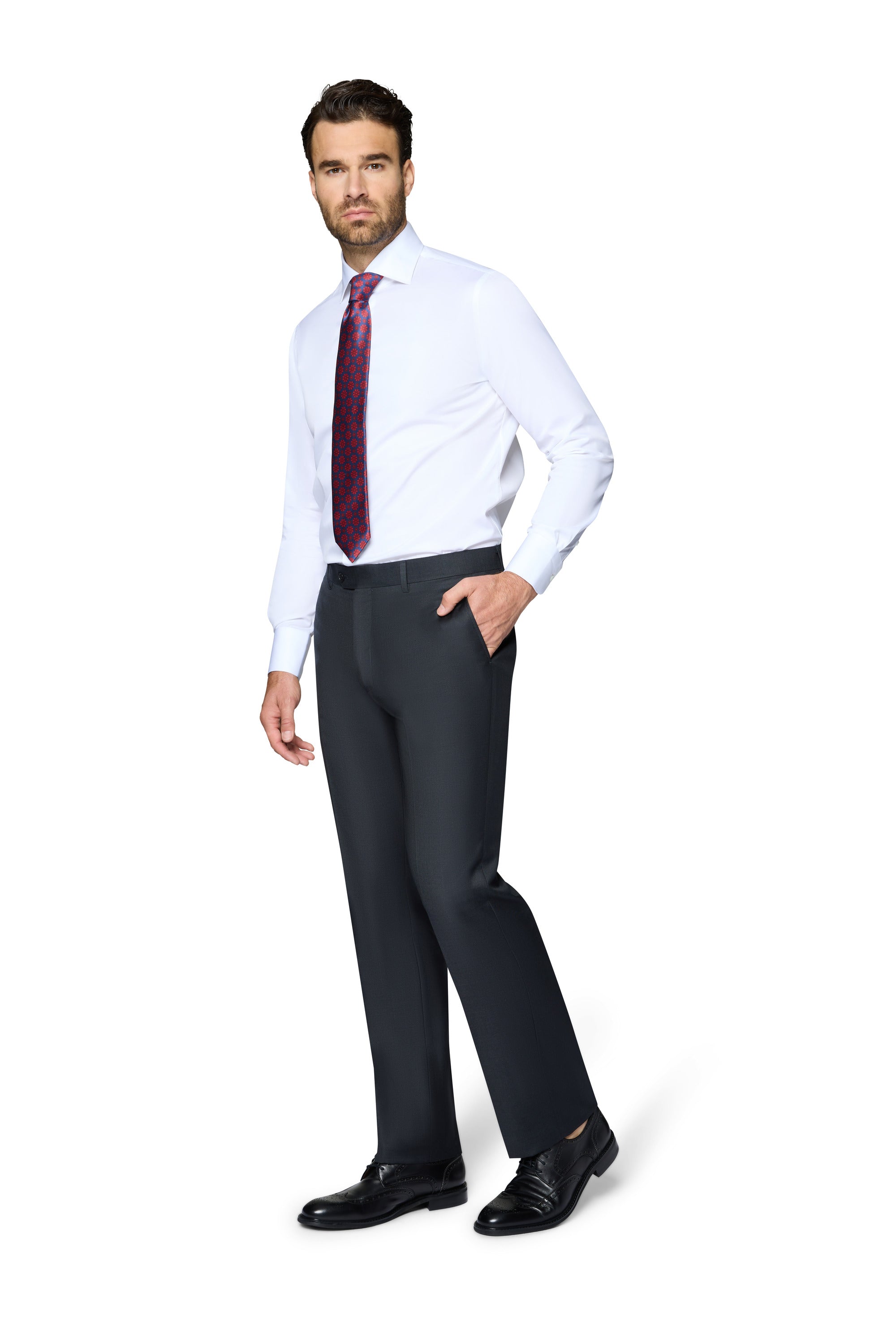 Bergamo Elegant Wool Suit - Charcoal