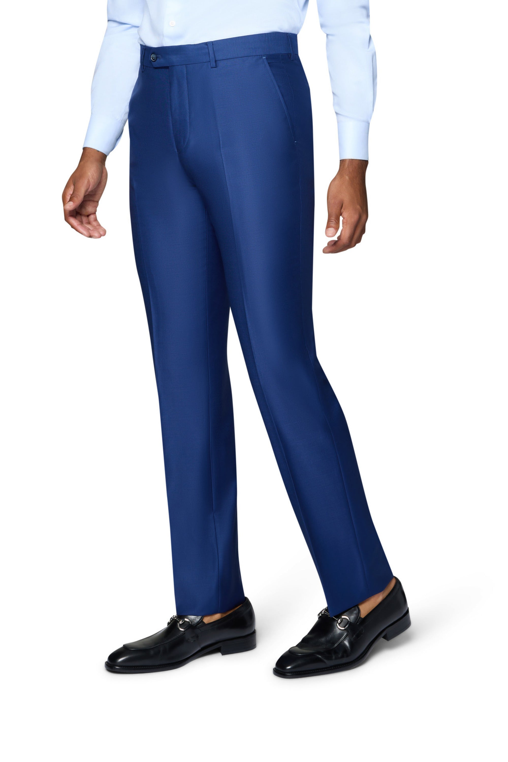 Bergamo Elegant Wool Slacks Modern Fit - New Blue