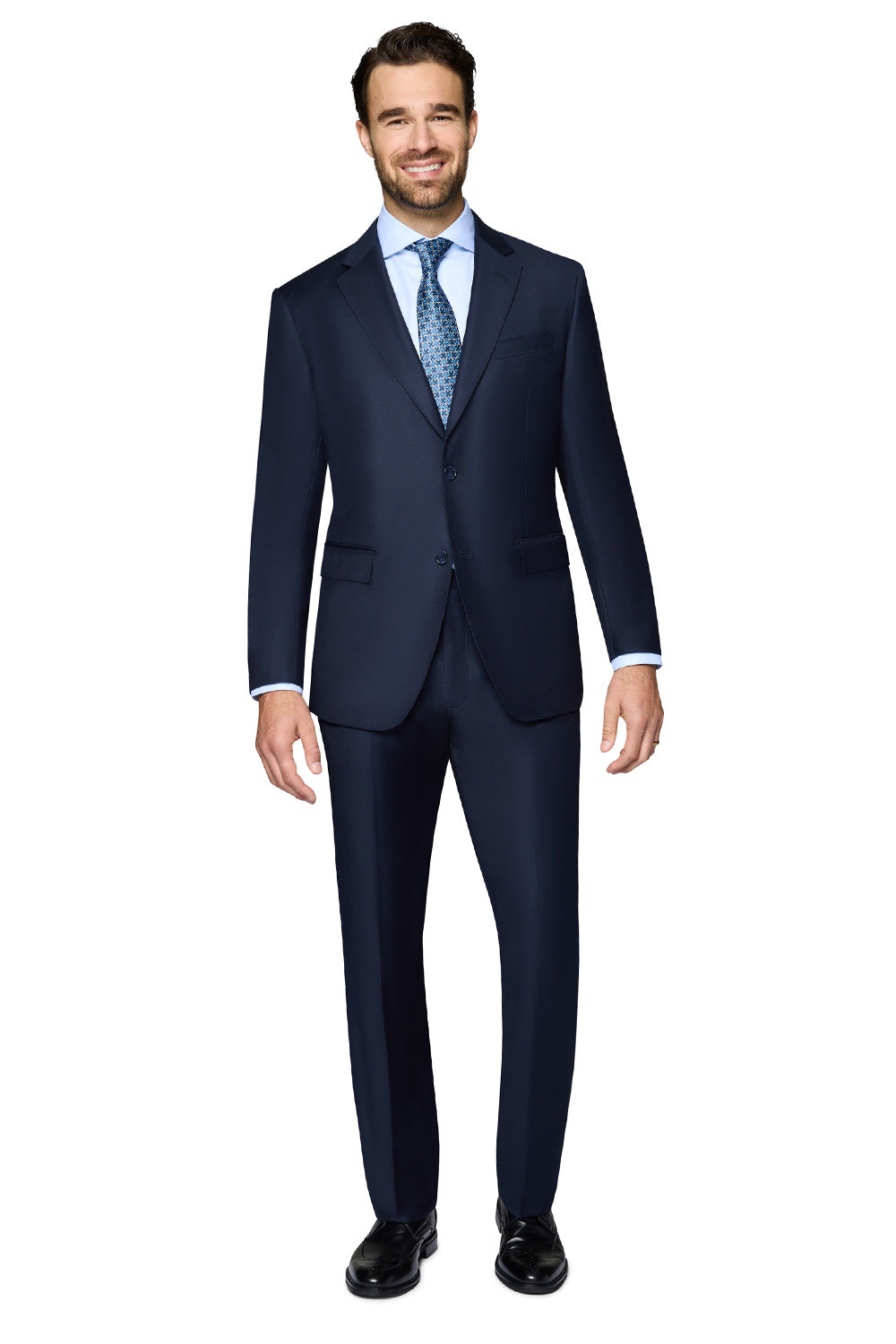 Bergamo Elegant Wool Suit - Navy