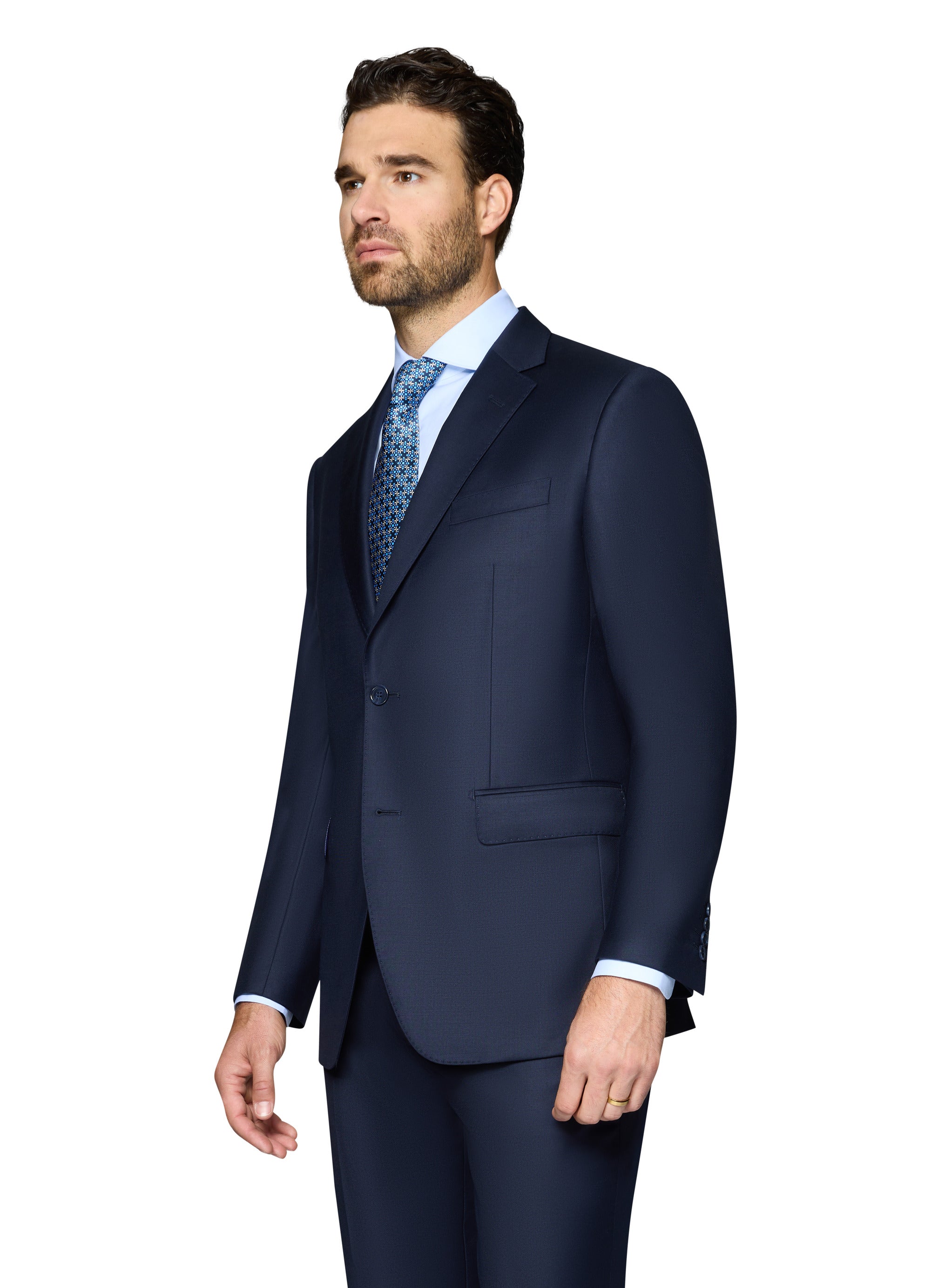 Bergamo Elegant Wool Suit - Navy