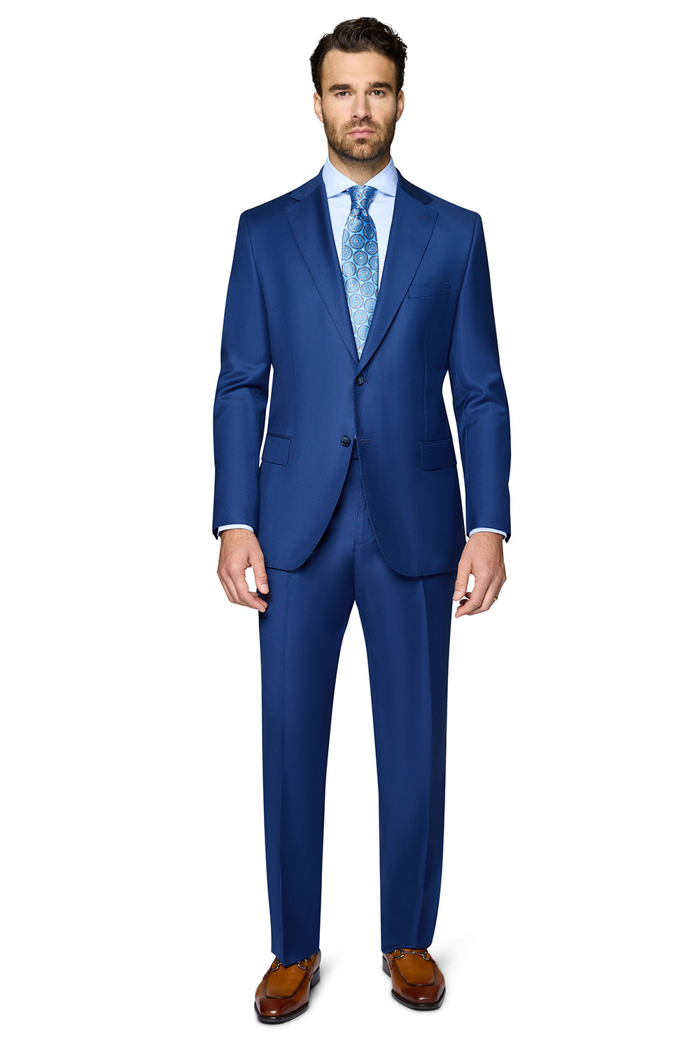 Bergamo Elegant Wool Suit - New Blue