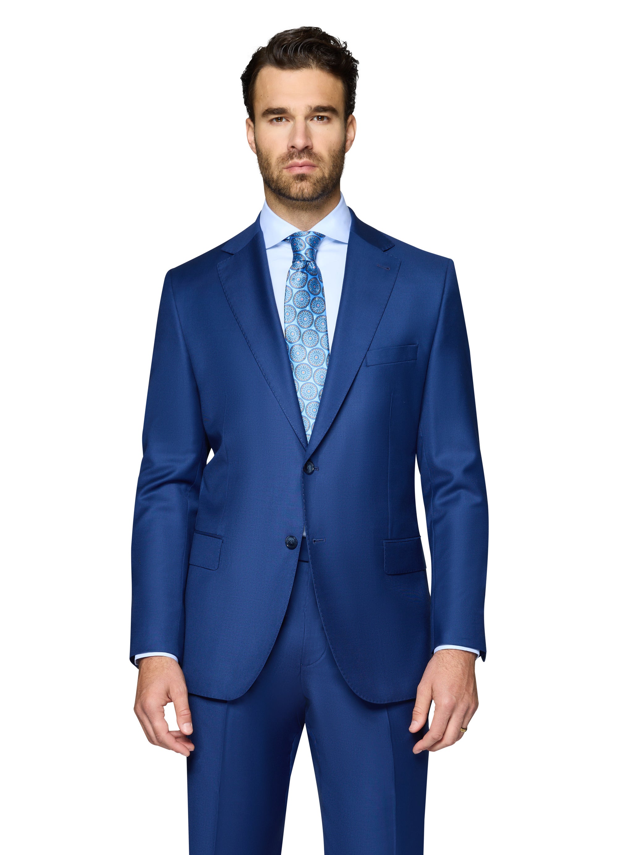 Bergamo Elegant Wool Suit - New Blue