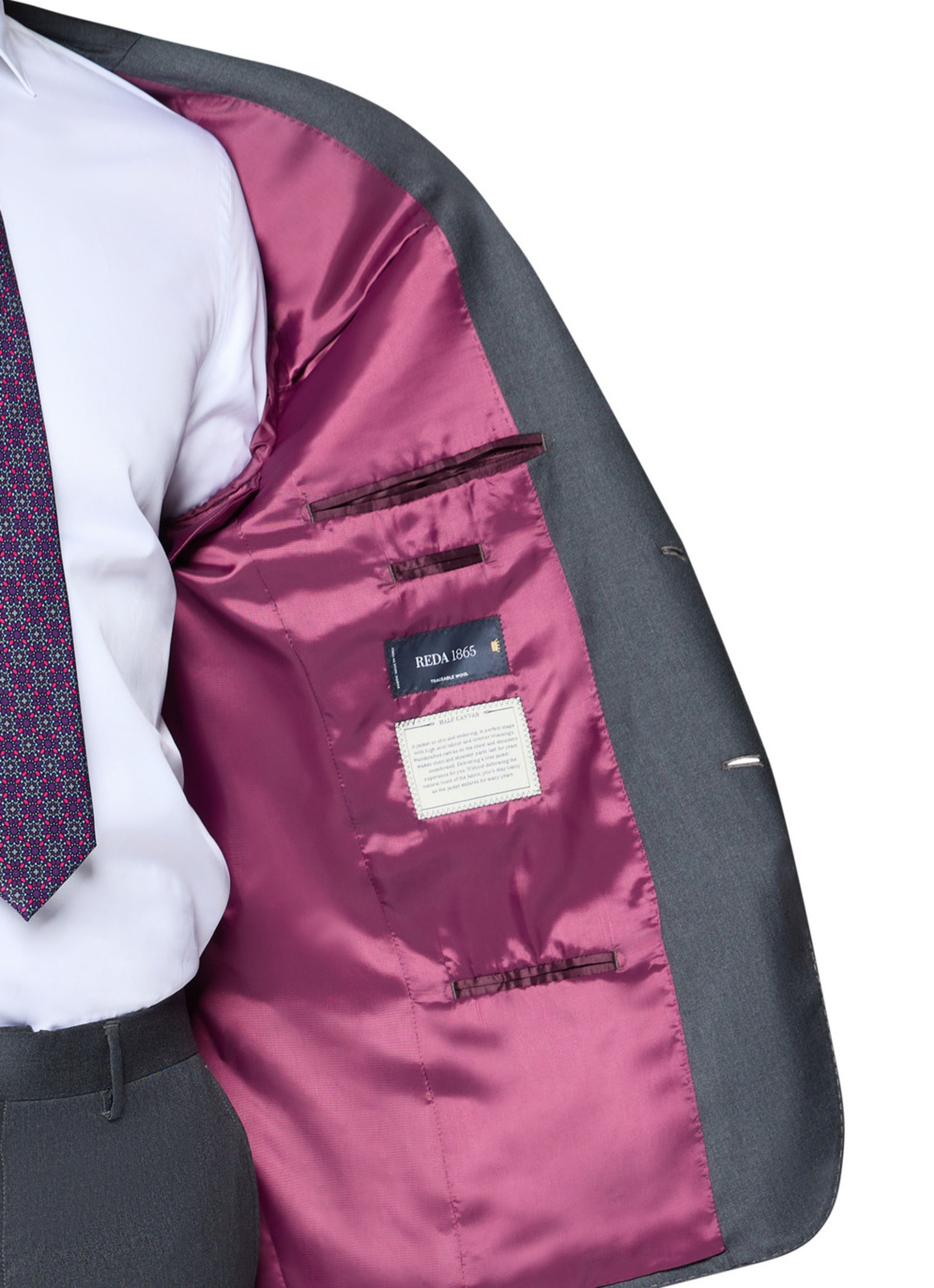 Bergamo Elegant - Reda | Slim 2-Piece Notch Solid Charcoal Suit