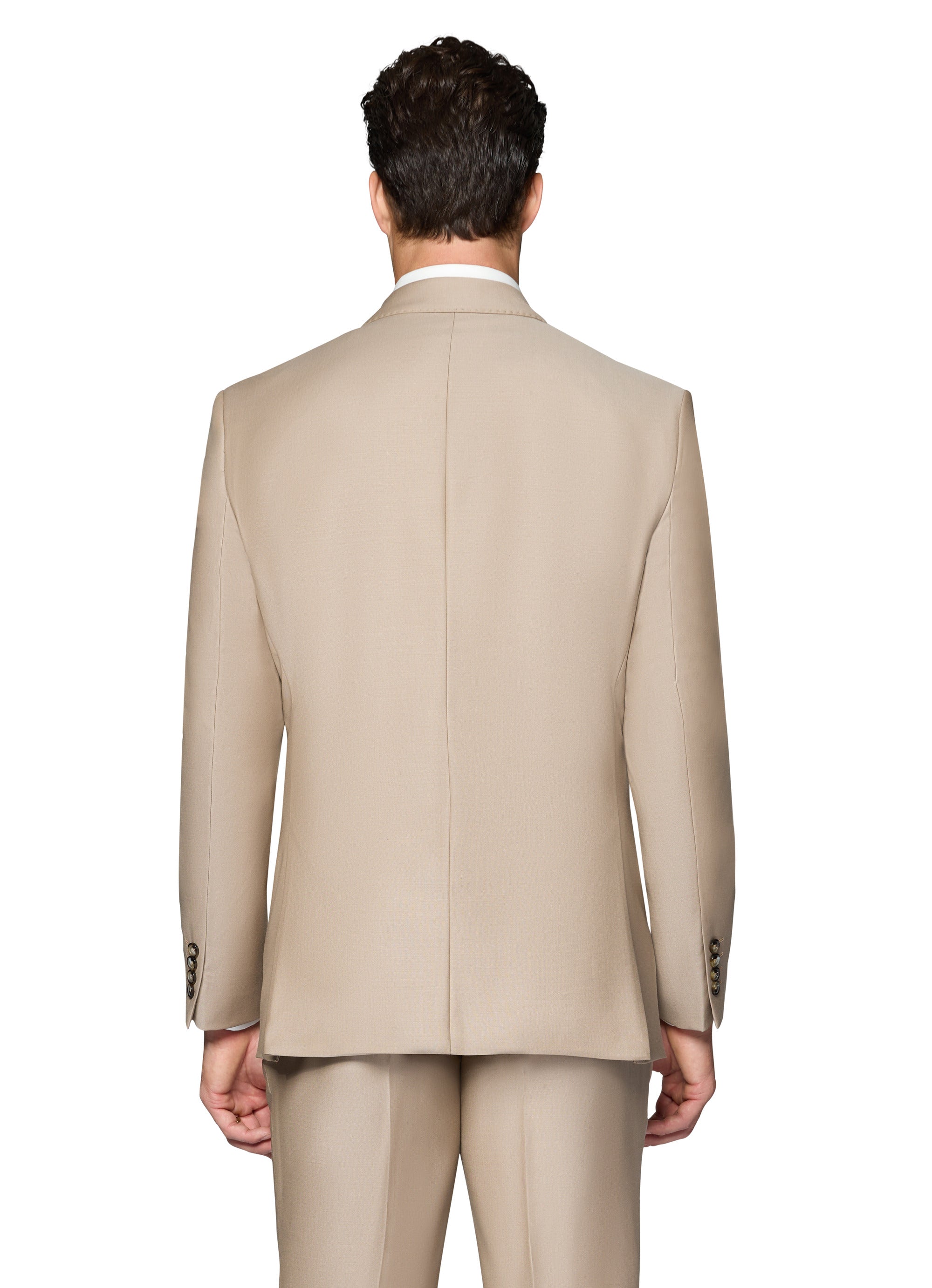 Bergamo Essex Elegant - Faille Wool Solid Suit - Taupe