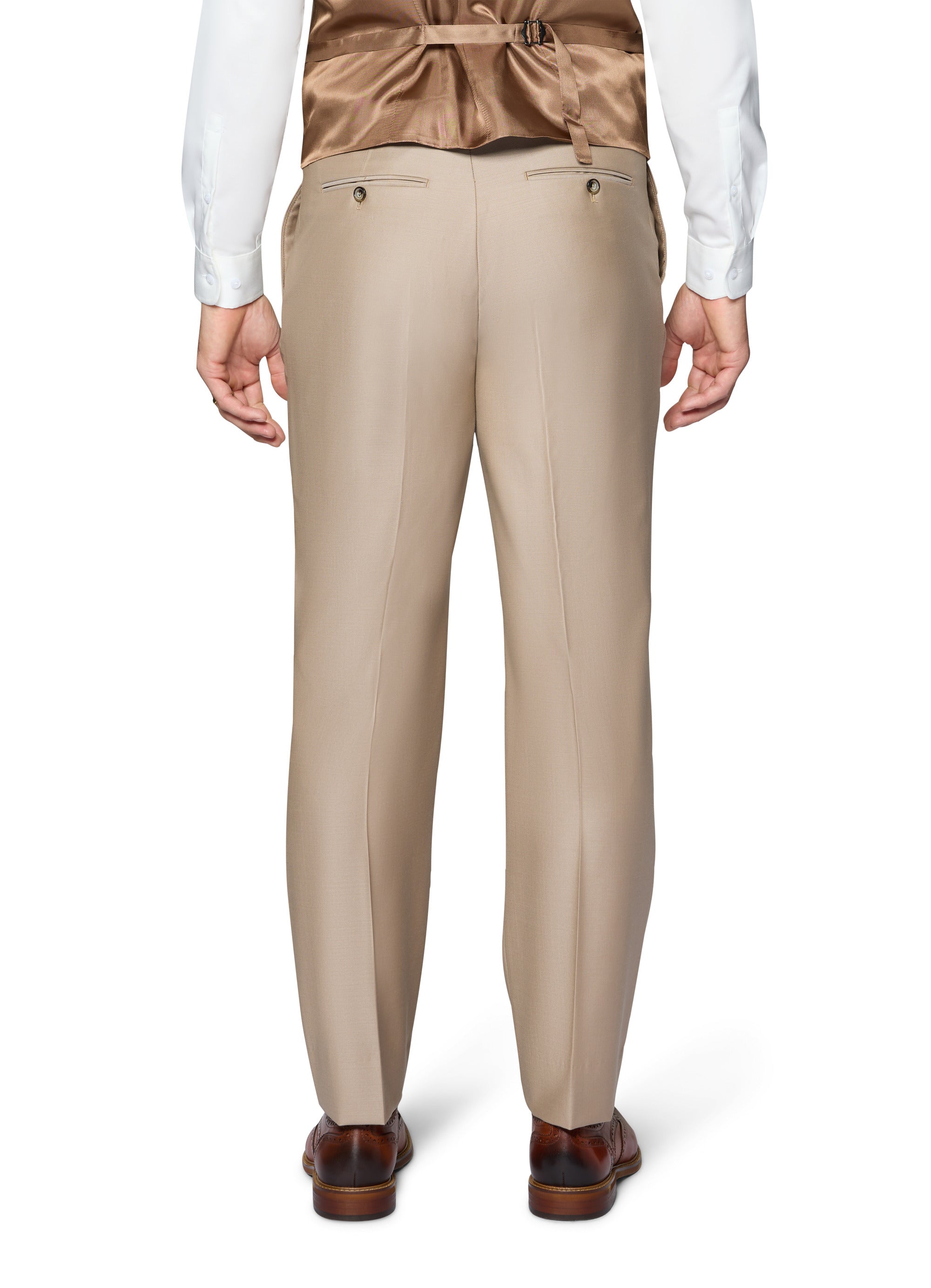 Bergamo Essex Elegant - Faille Wool Solid Suit - Taupe