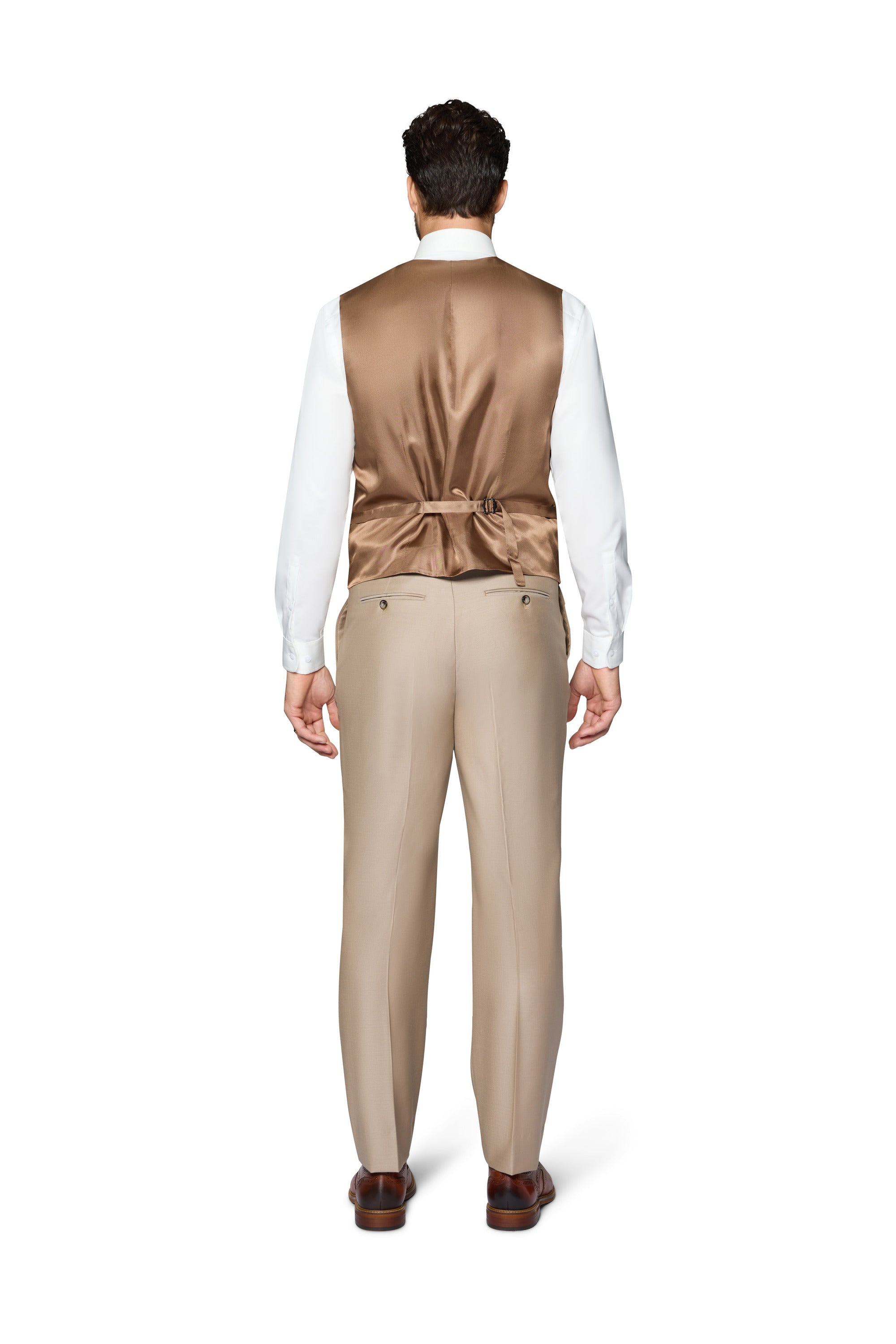 Bergamo Essex Elegant - Faille Wool Solid Suit - Taupe