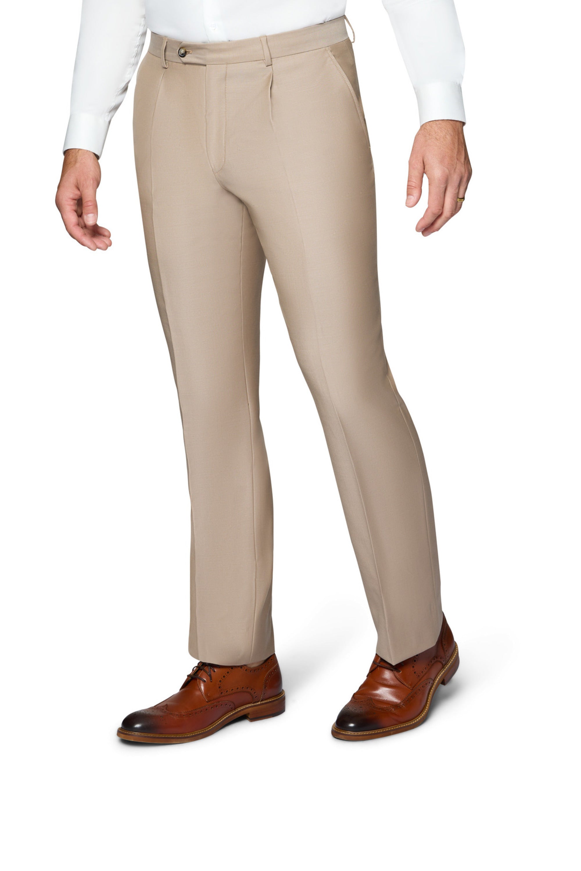 Bergamo Essex Elegant - Faille Wool Solid Suit - Taupe