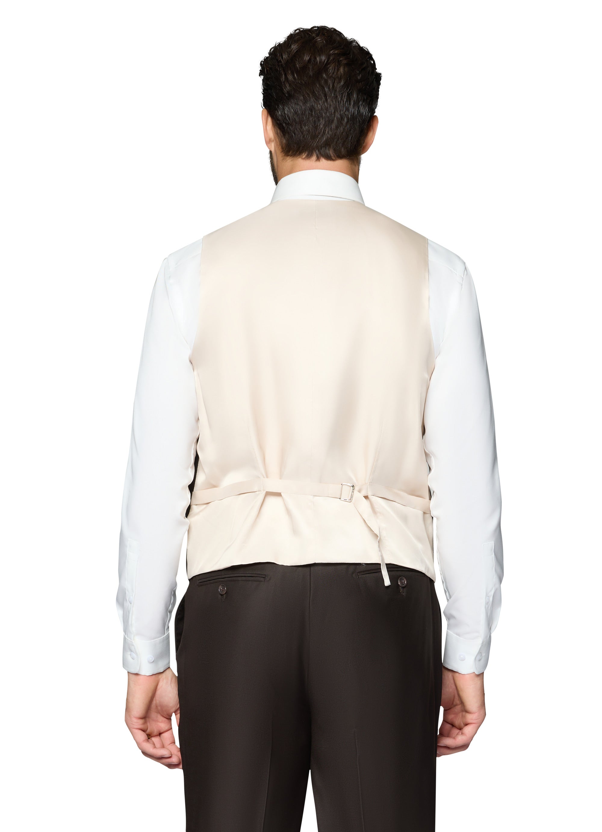 Bergamo Essex Elegant - Faille Wool Solid Suit - Brown