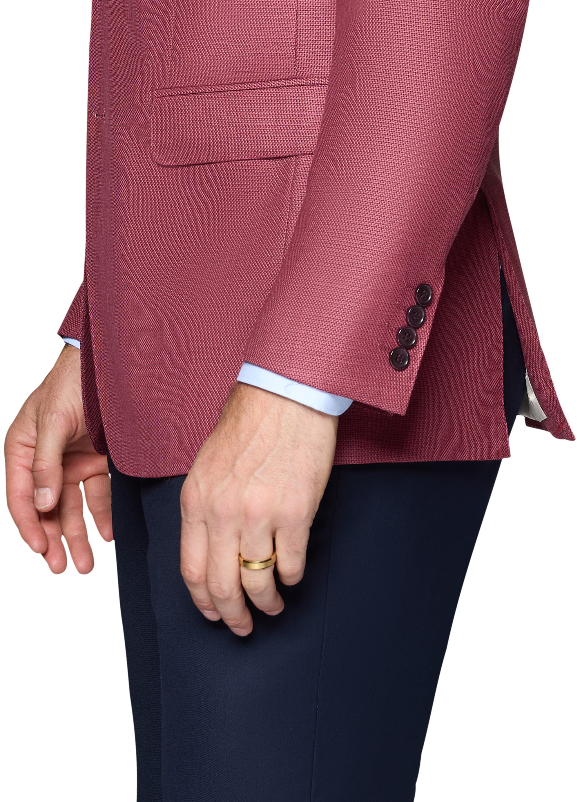 Bergamo Elegant Wool Sport Coat Modern Fit - Raspberry