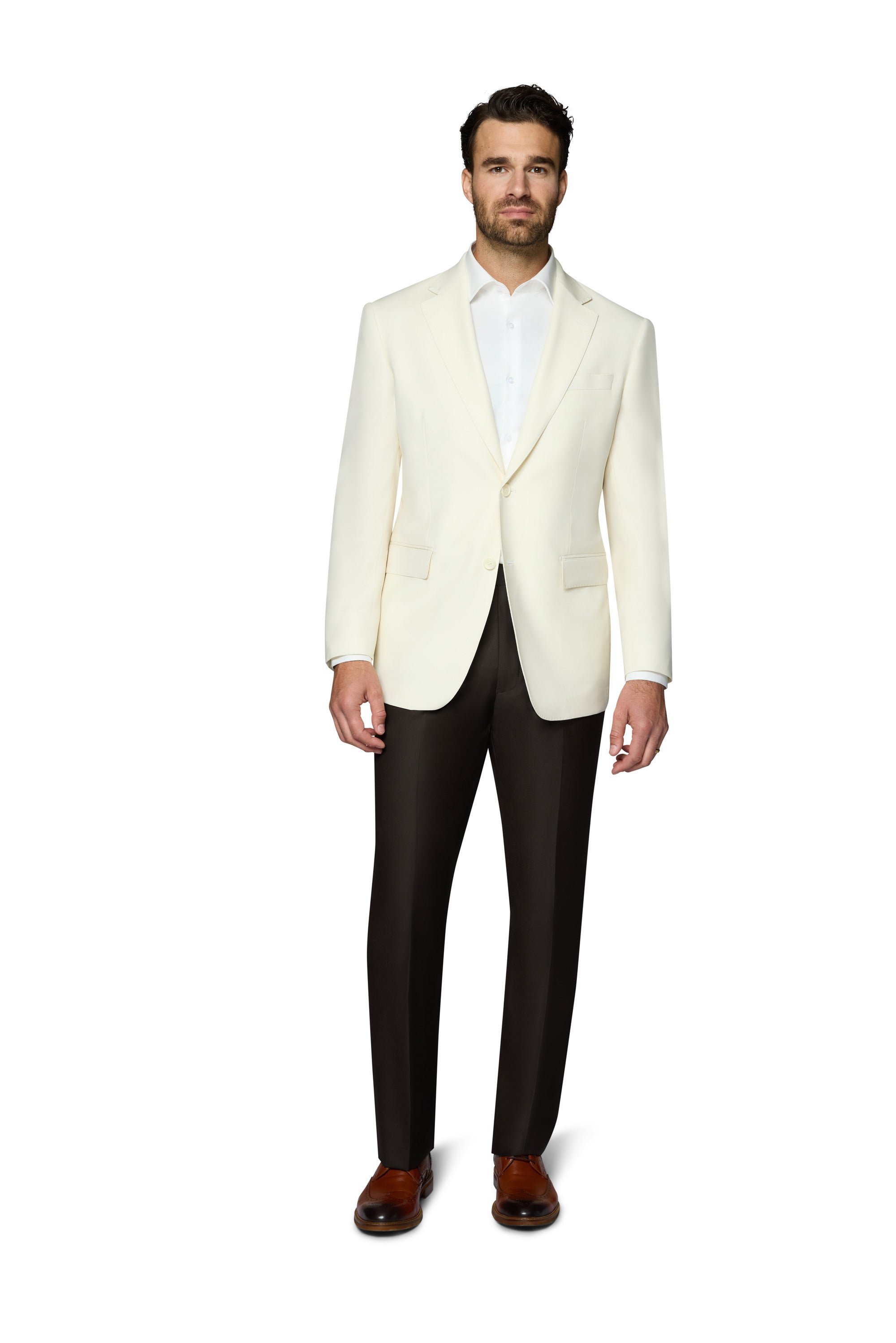 Bergamo Elegant Wool Sport Coat Modern Fit - White
