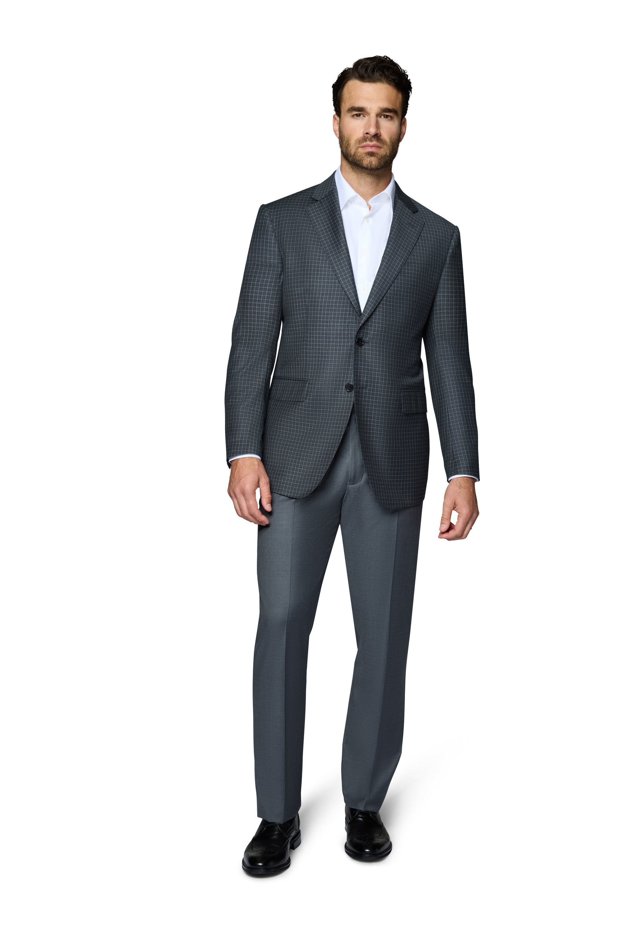 Bergamo Elegant Wool Sport Coat Modern Fit - Charcoal