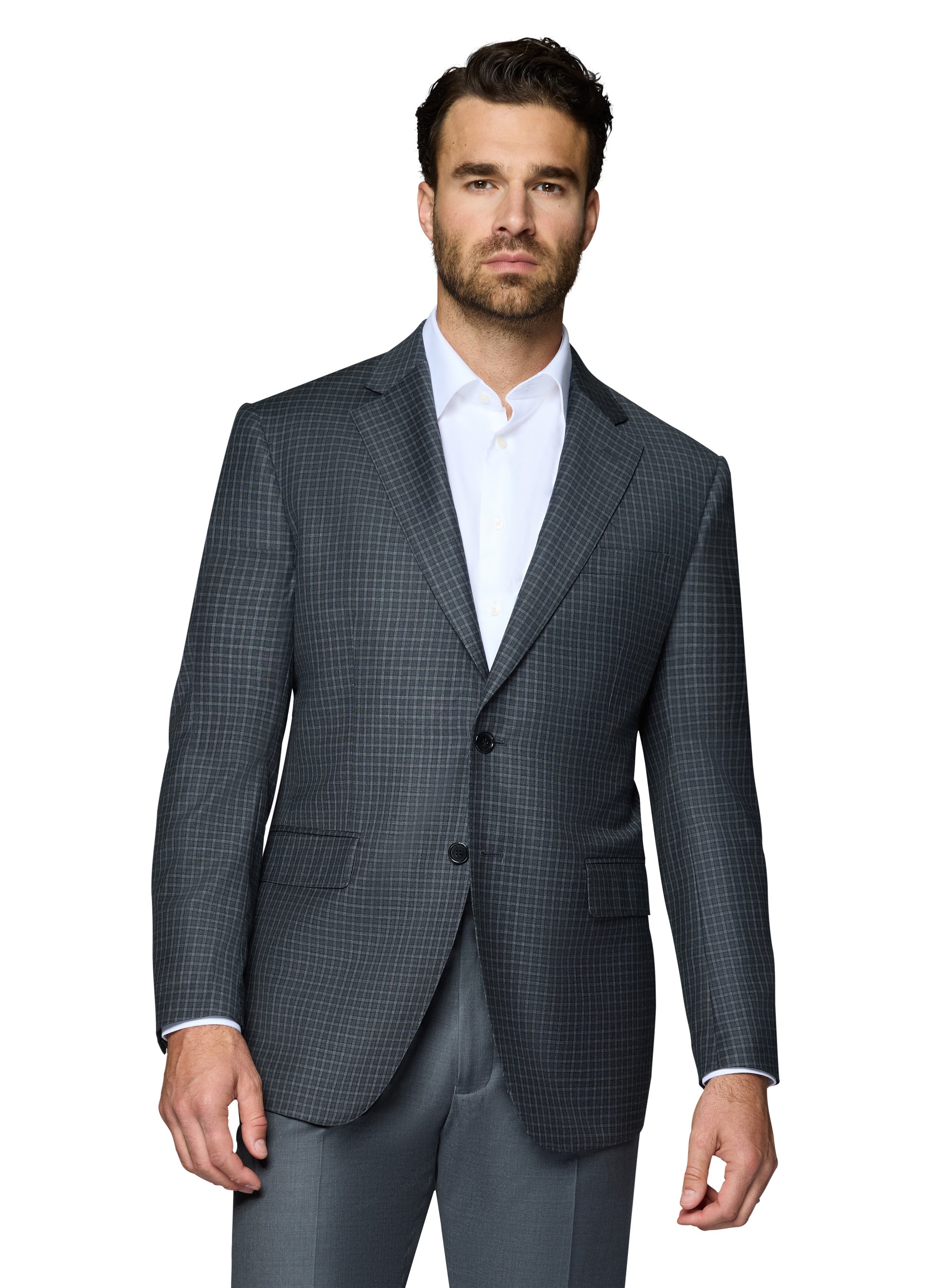 Bergamo Elegant Wool Sport Coat Modern Fit - Charcoal
