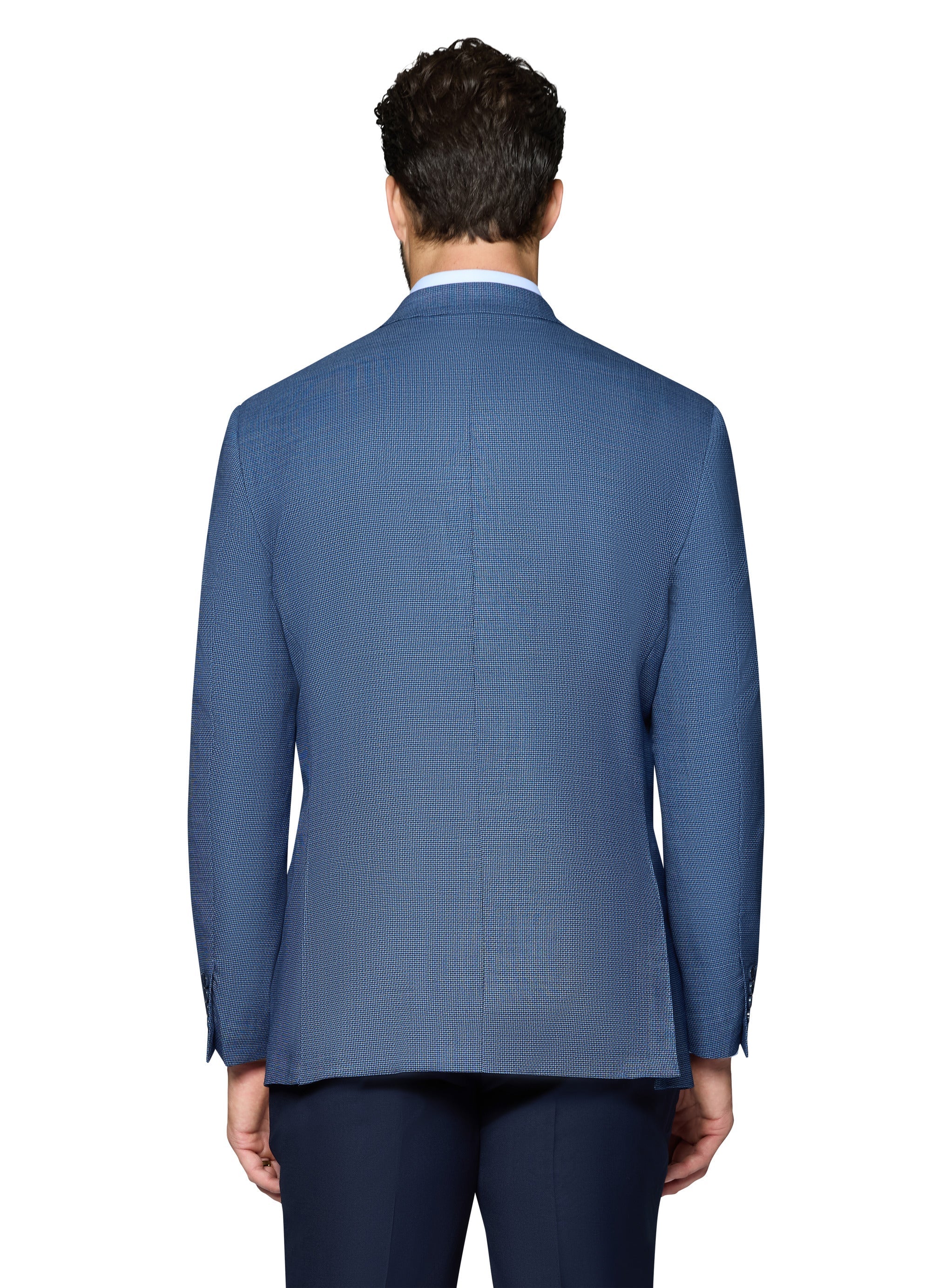Bergamo Elegant Wool Sport Coat Modern Fit - Blue Check
