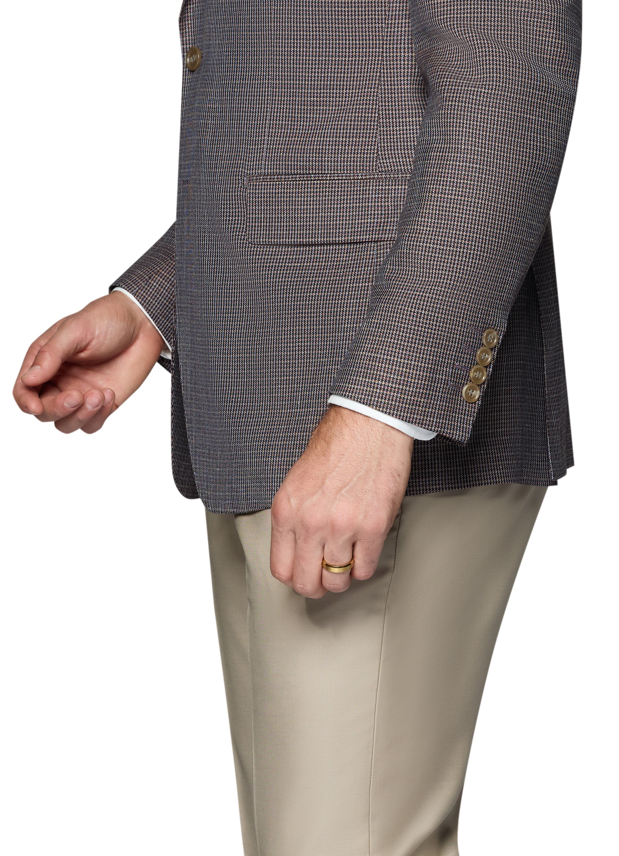 Bergamo Elegant Wool Sport Coat Modern Fit - Brown Check