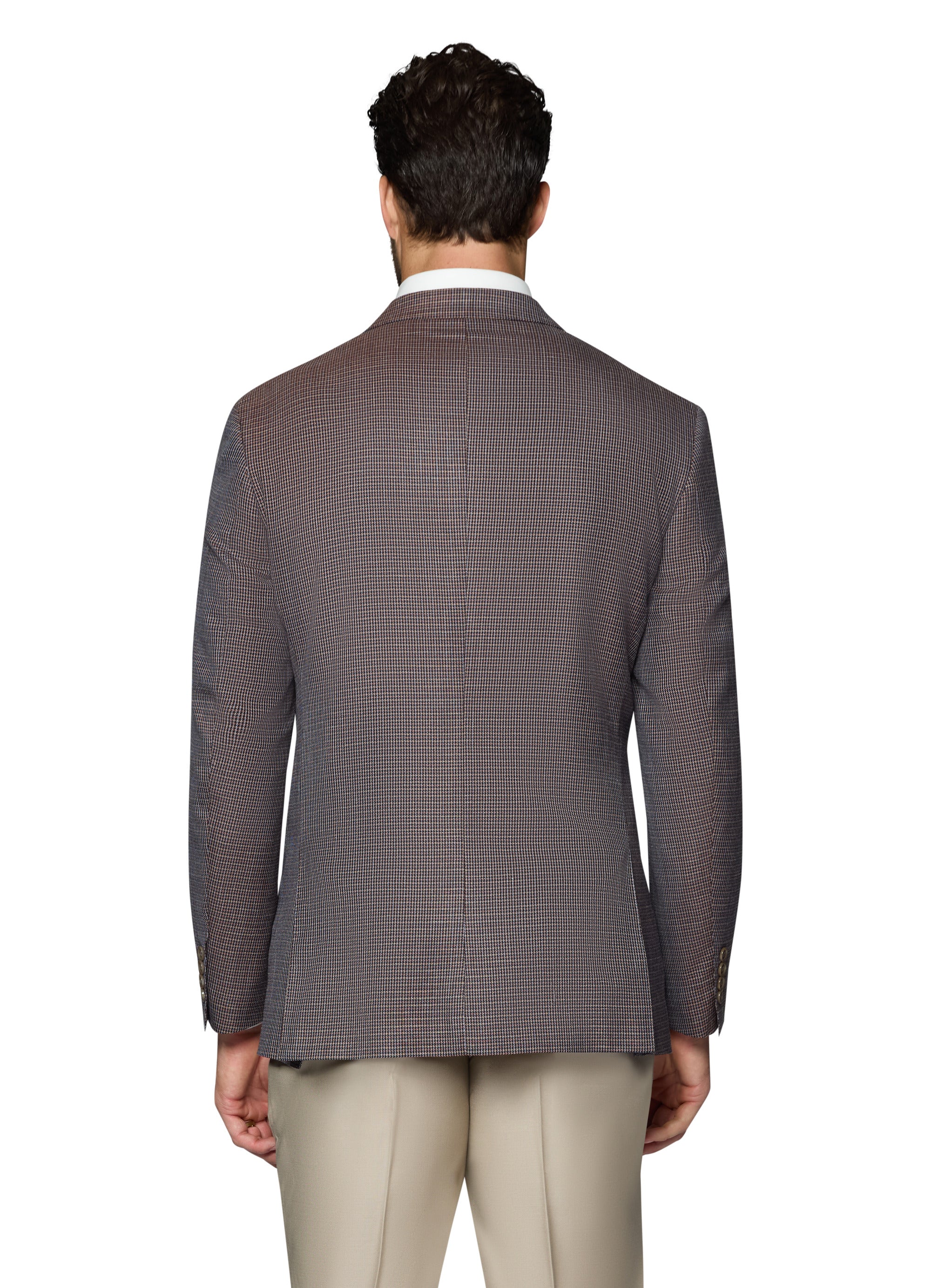 Bergamo Elegant Wool Sport Coat Modern Fit - Brown Check