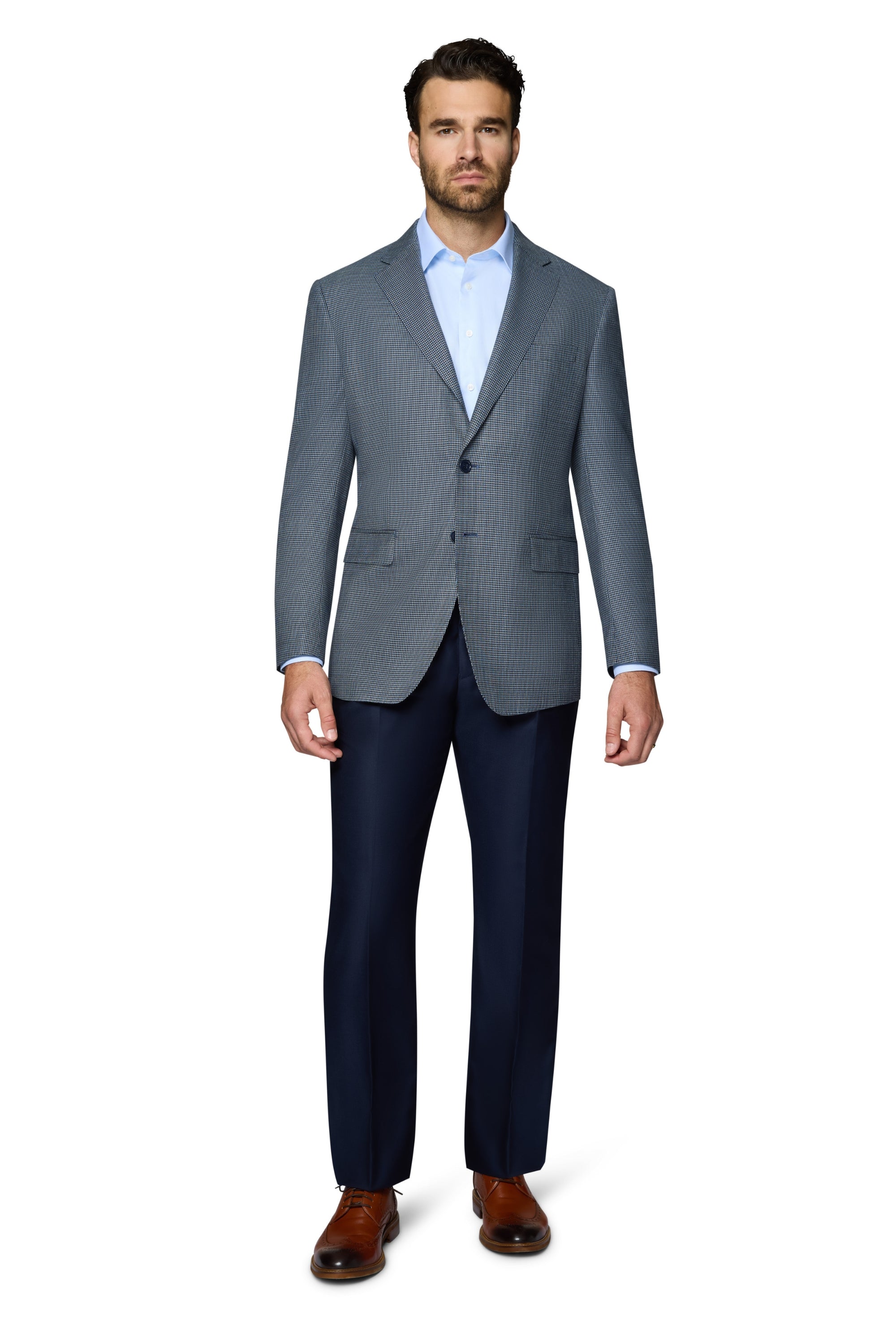 Bergamo Elegant Wool Sport Coat Modern Fit - Blue