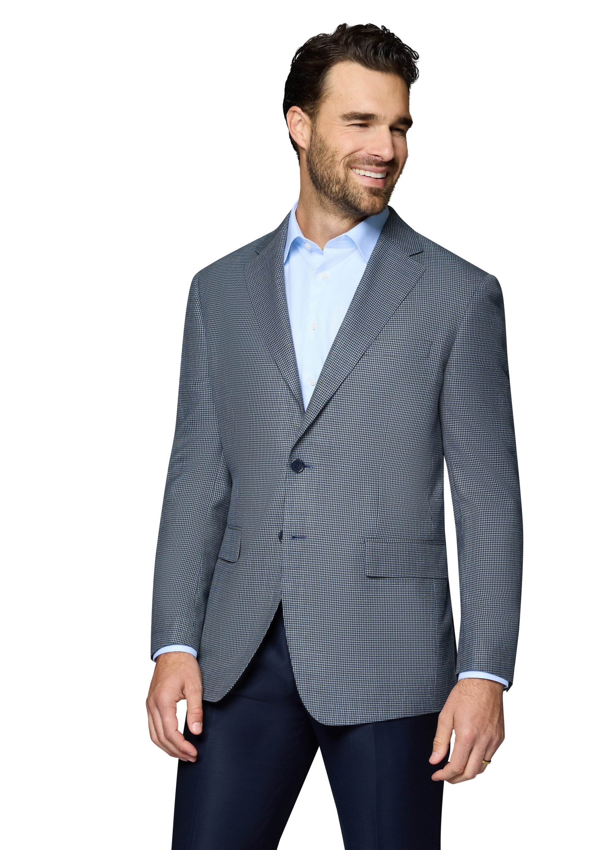 Bergamo Elegant Wool Sport Coat Modern Fit - Blue