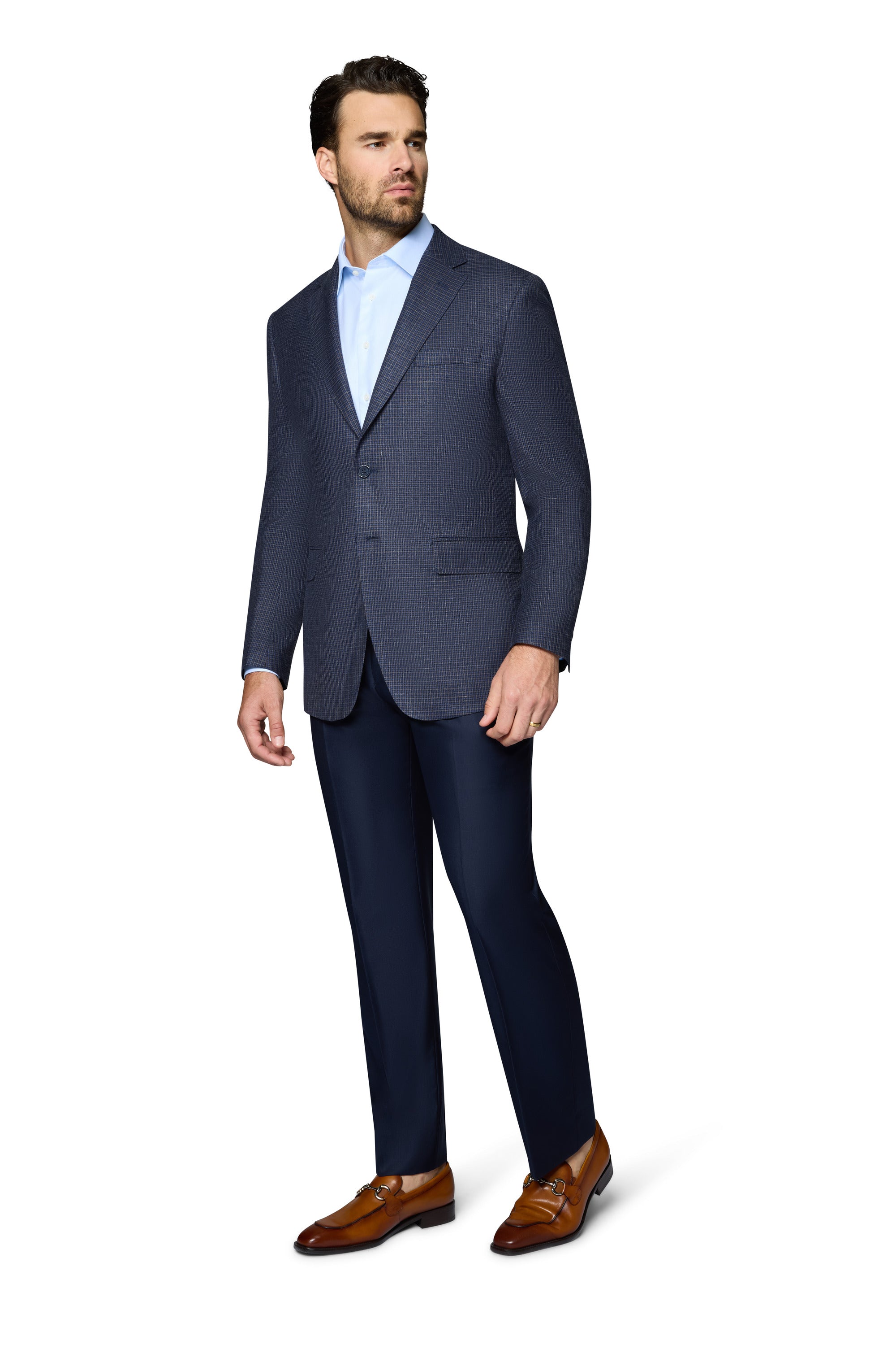 Bergamo Elegant Wool Sport Coat Modern Fit - Blue