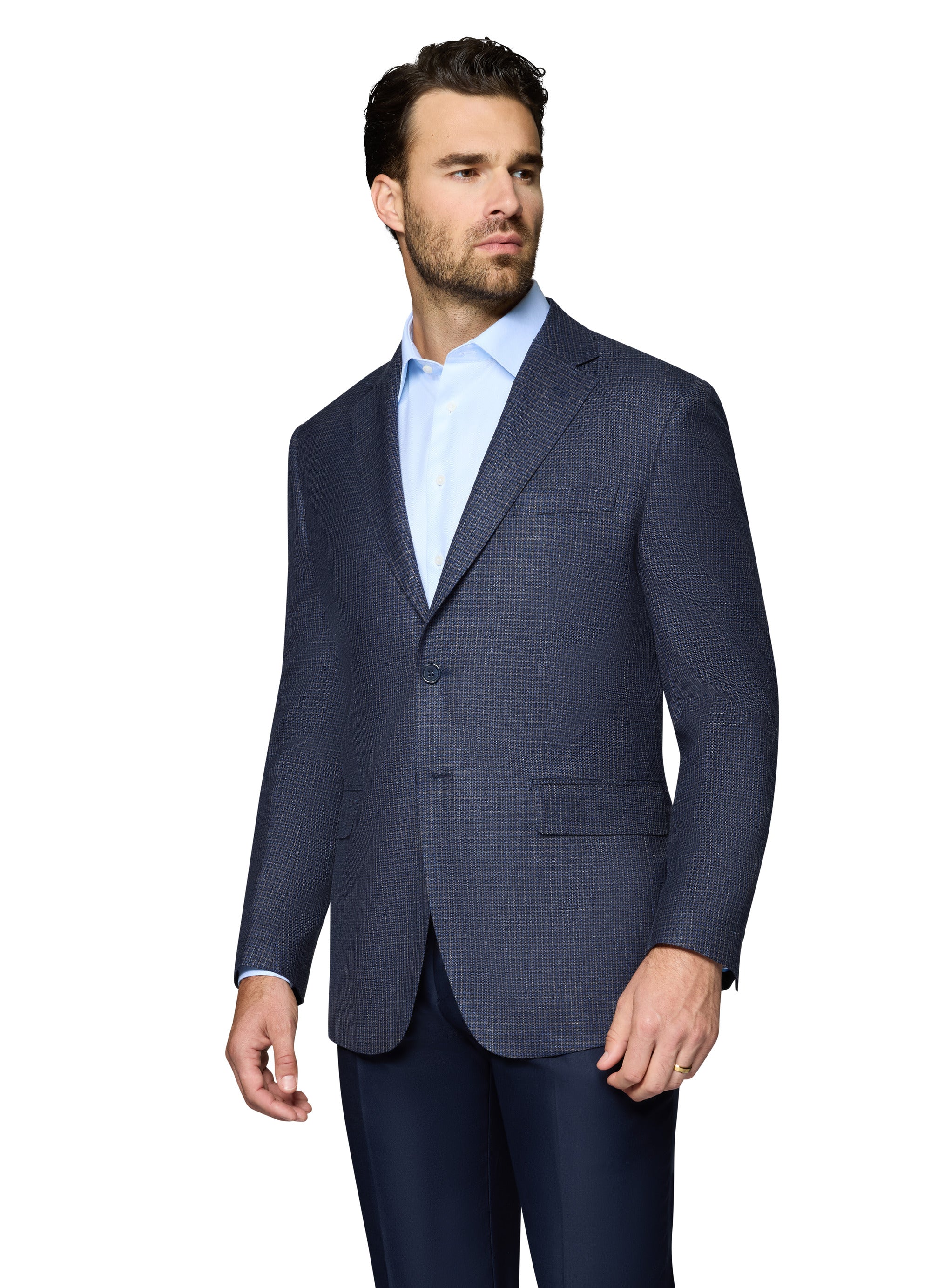 Bergamo Elegant Wool Sport Coat Modern Fit - Blue