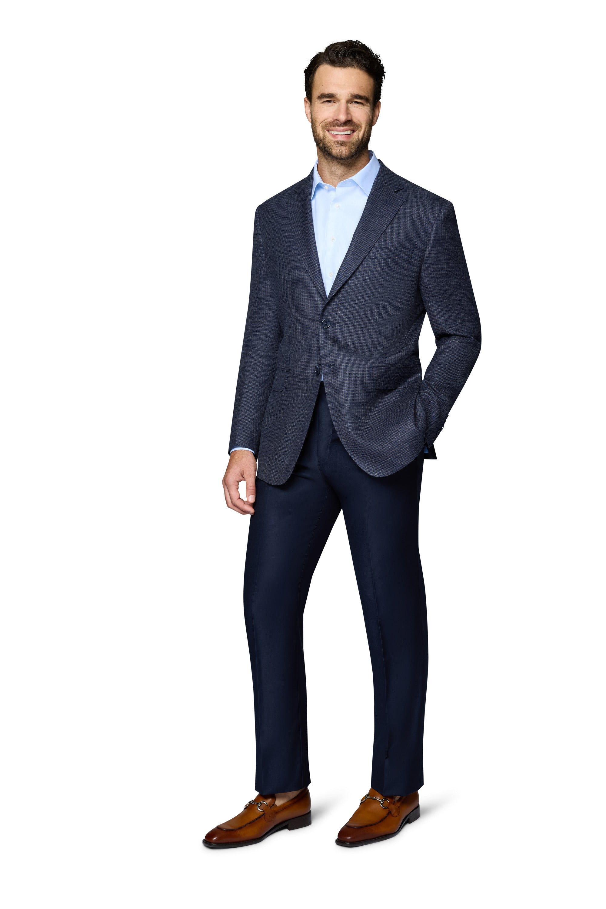 Bergamo Elegant Wool Sport Coat Modern Fit - Blue