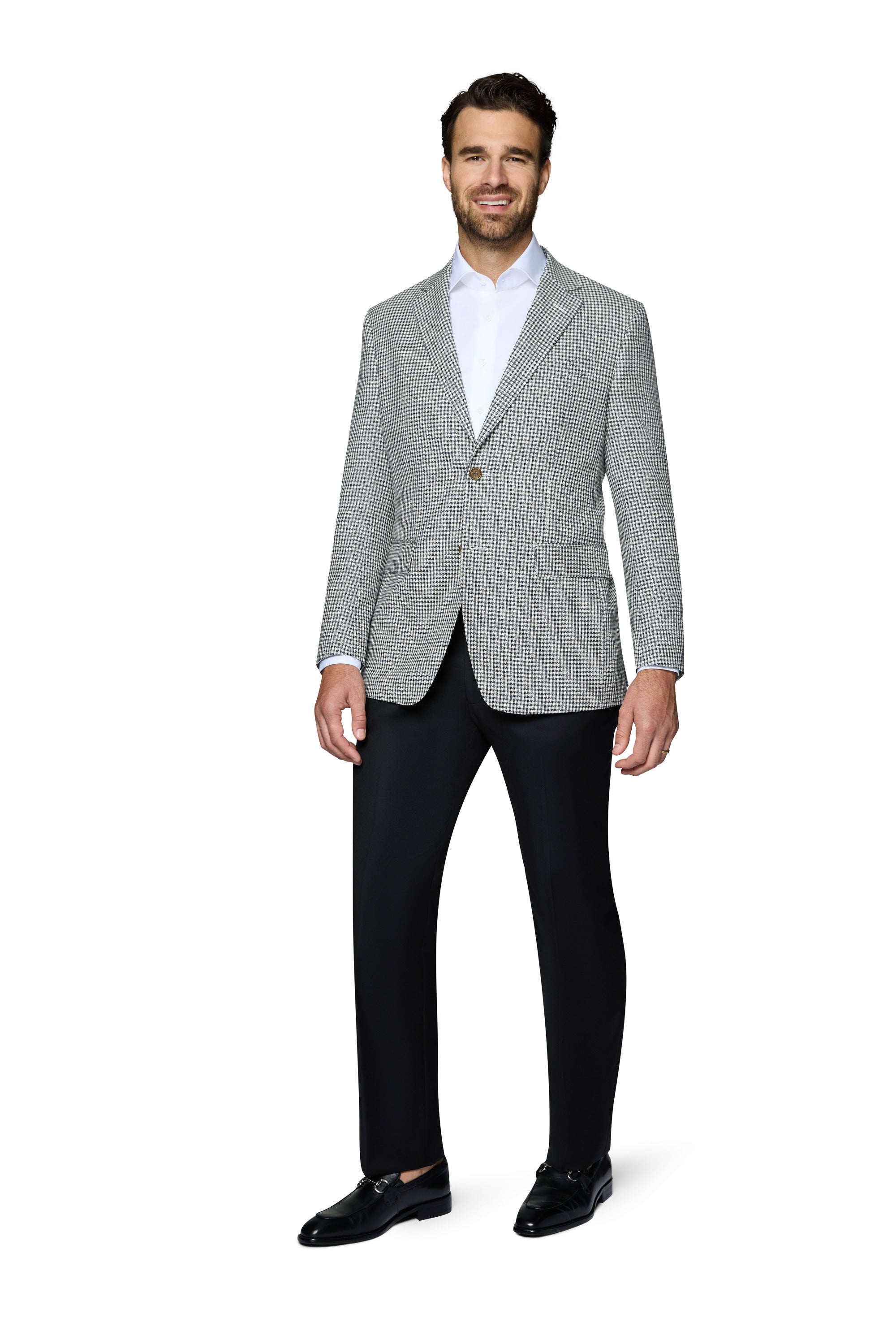 Bergamo Elegant Wool Sport Coat Modern Fit - Houndstooth