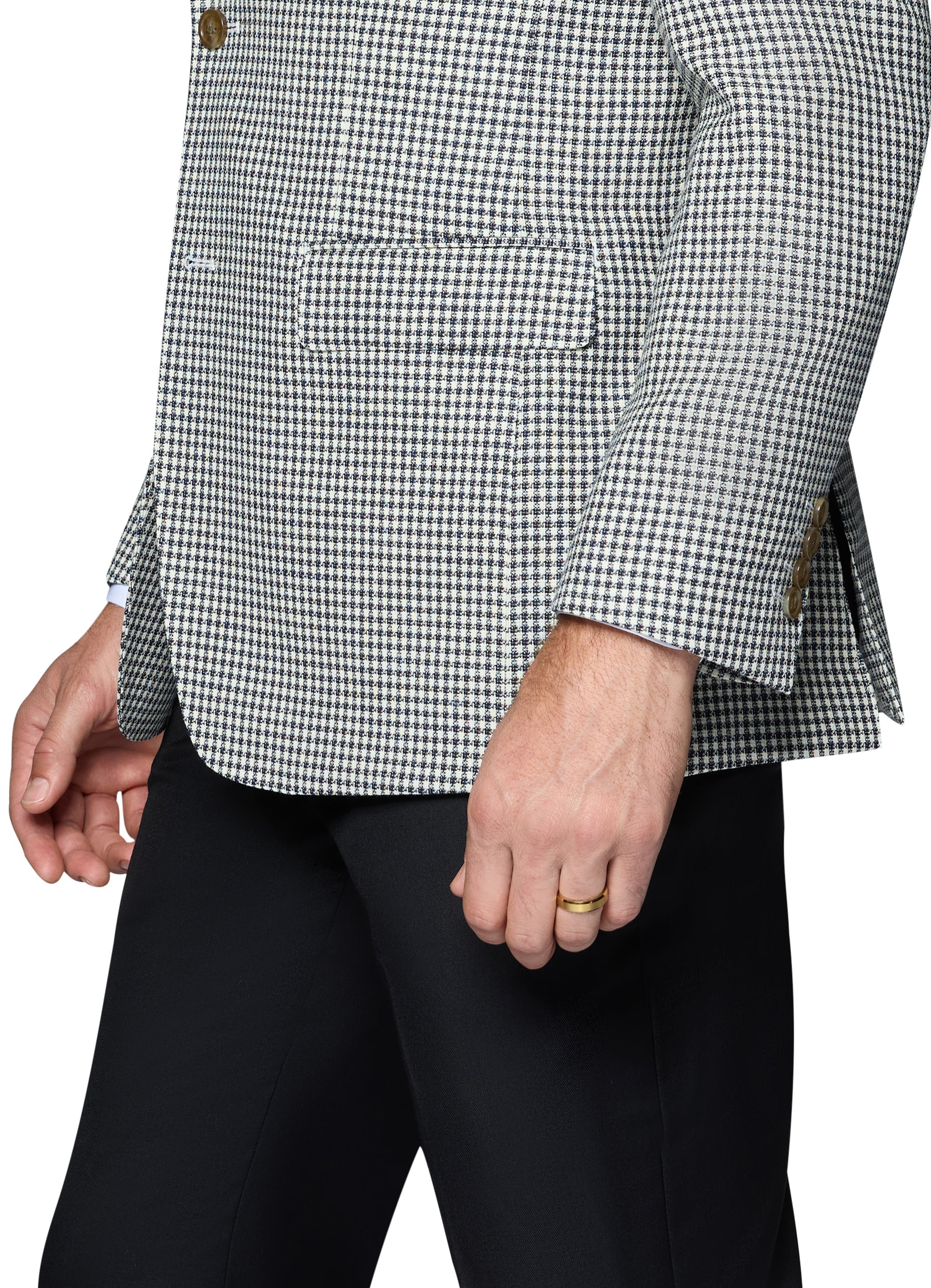 Bergamo Elegant Wool Sport Coat Modern Fit - Houndstooth