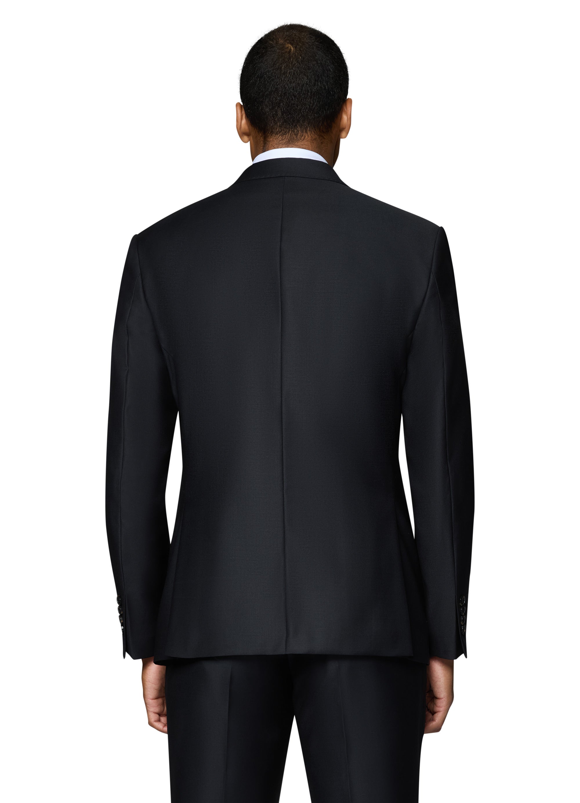 Bergamo Elegant - Reda | Slim 2-Piece Notch Solid Black Suit