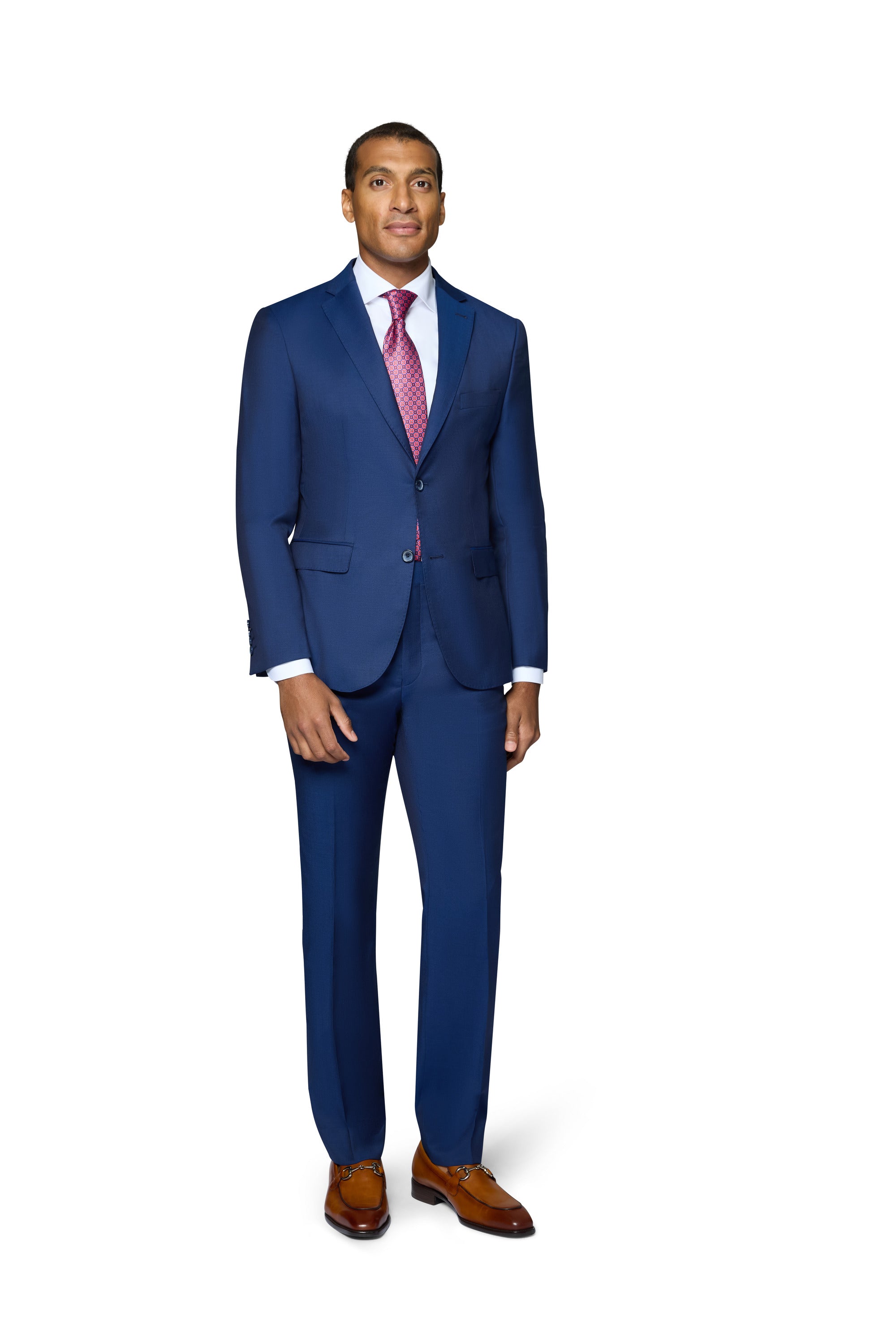 Bergamo Elegant - Reda | Slim 2-Piece Notch Solid New Blue Suit