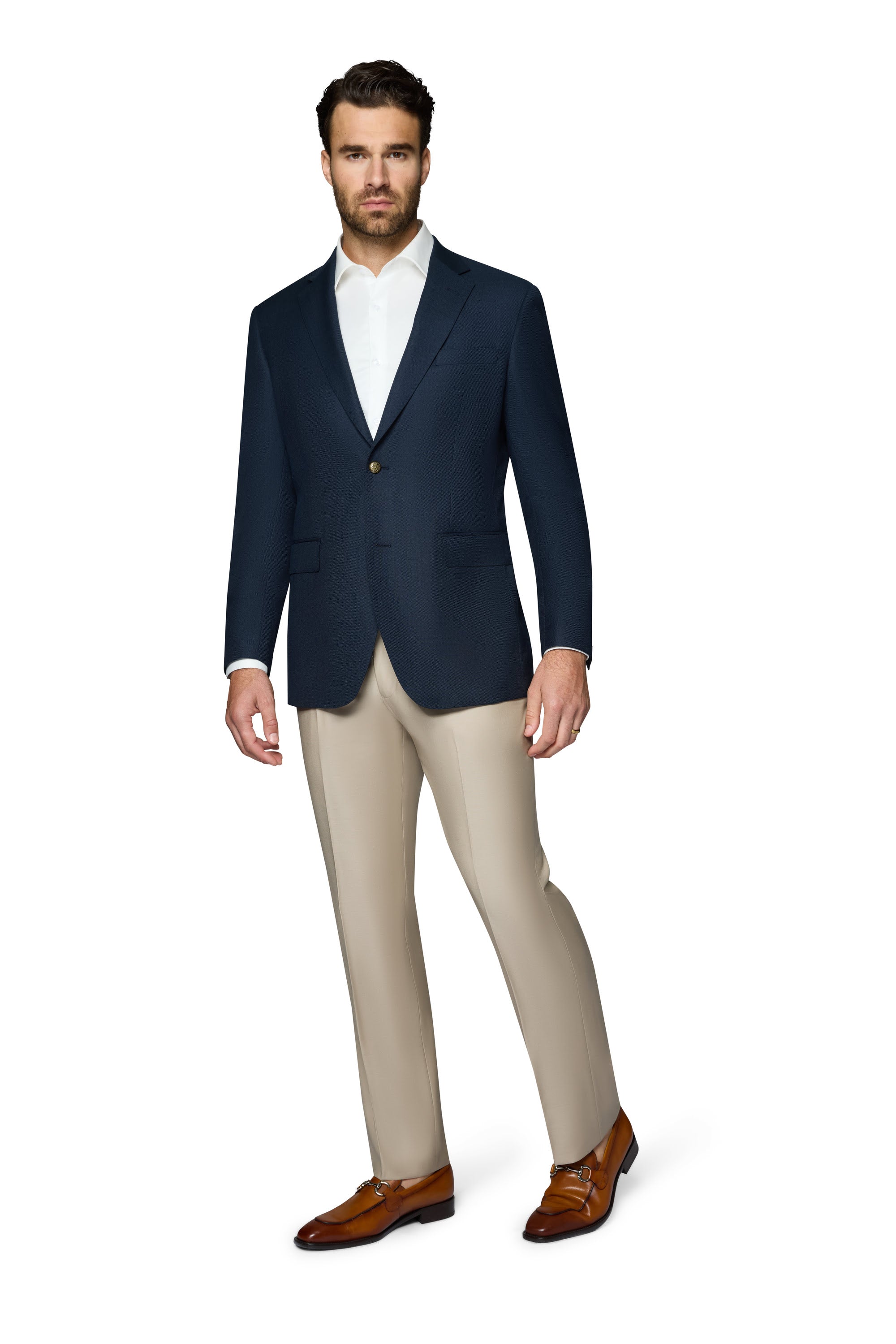 Bergamo Elegant Wool Blazer Modern Fit - Navy
