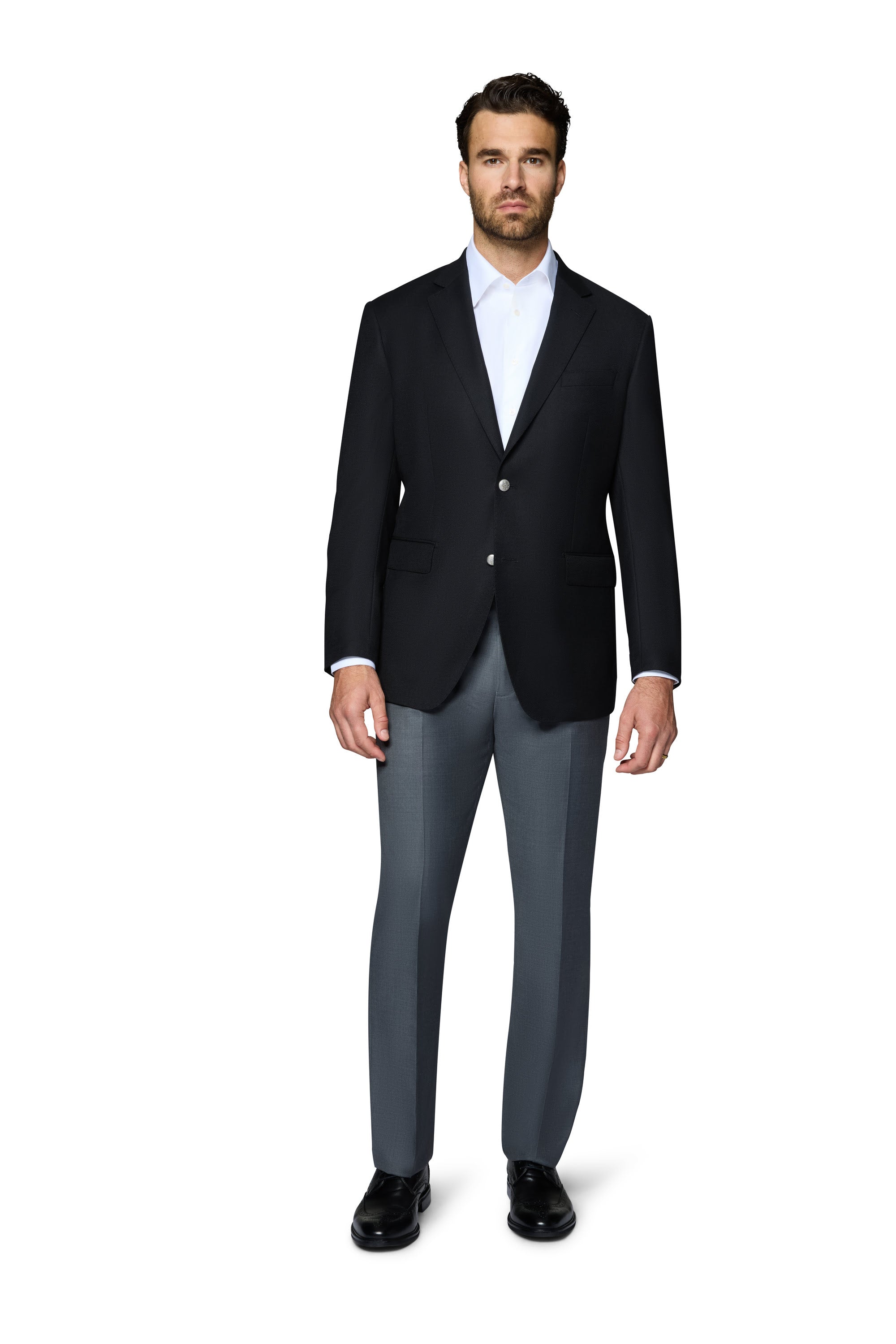 Bergamo Elegant Wool Blazer Modern Fit - Black