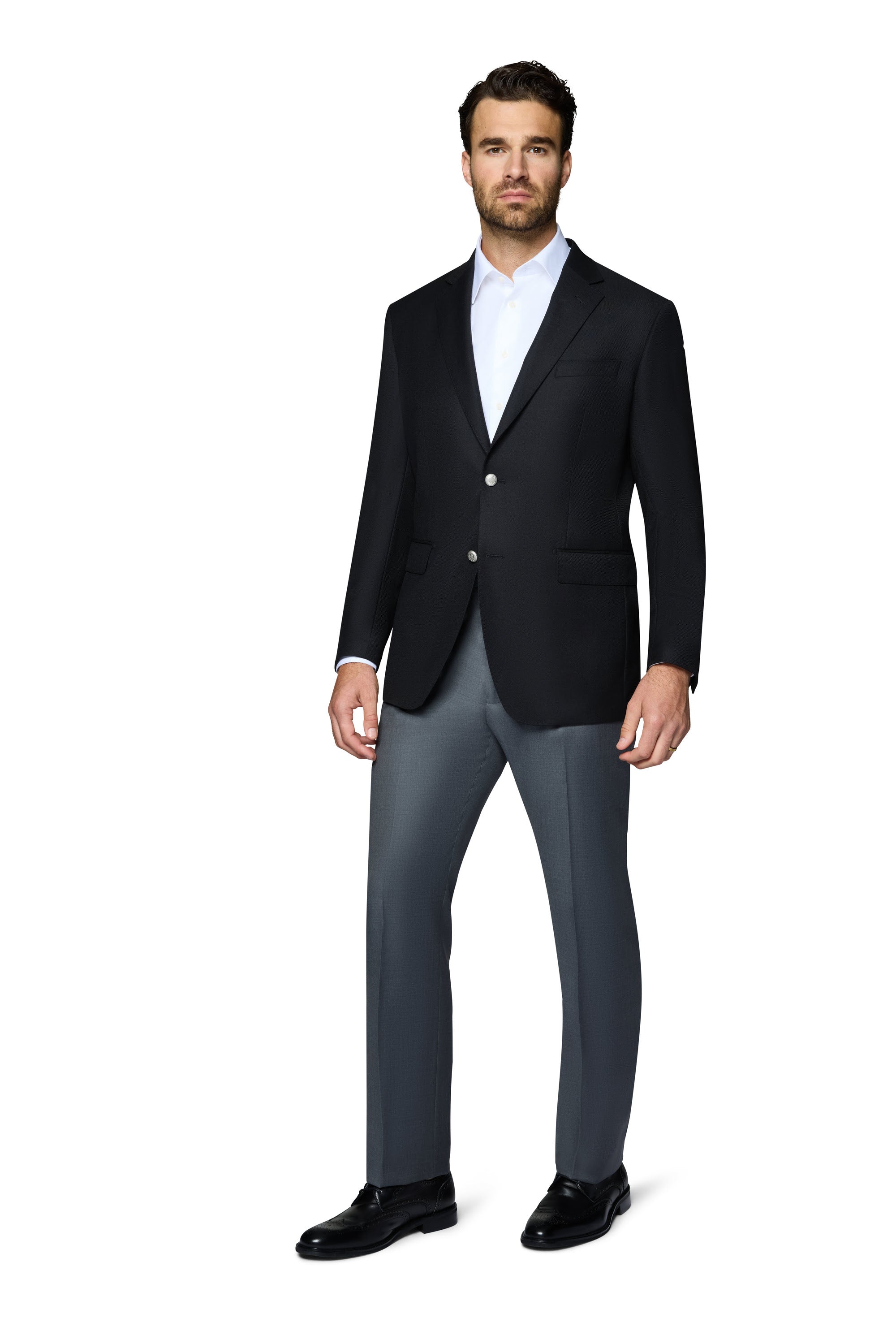 Bergamo Elegant Wool Blazer Modern Fit - Black