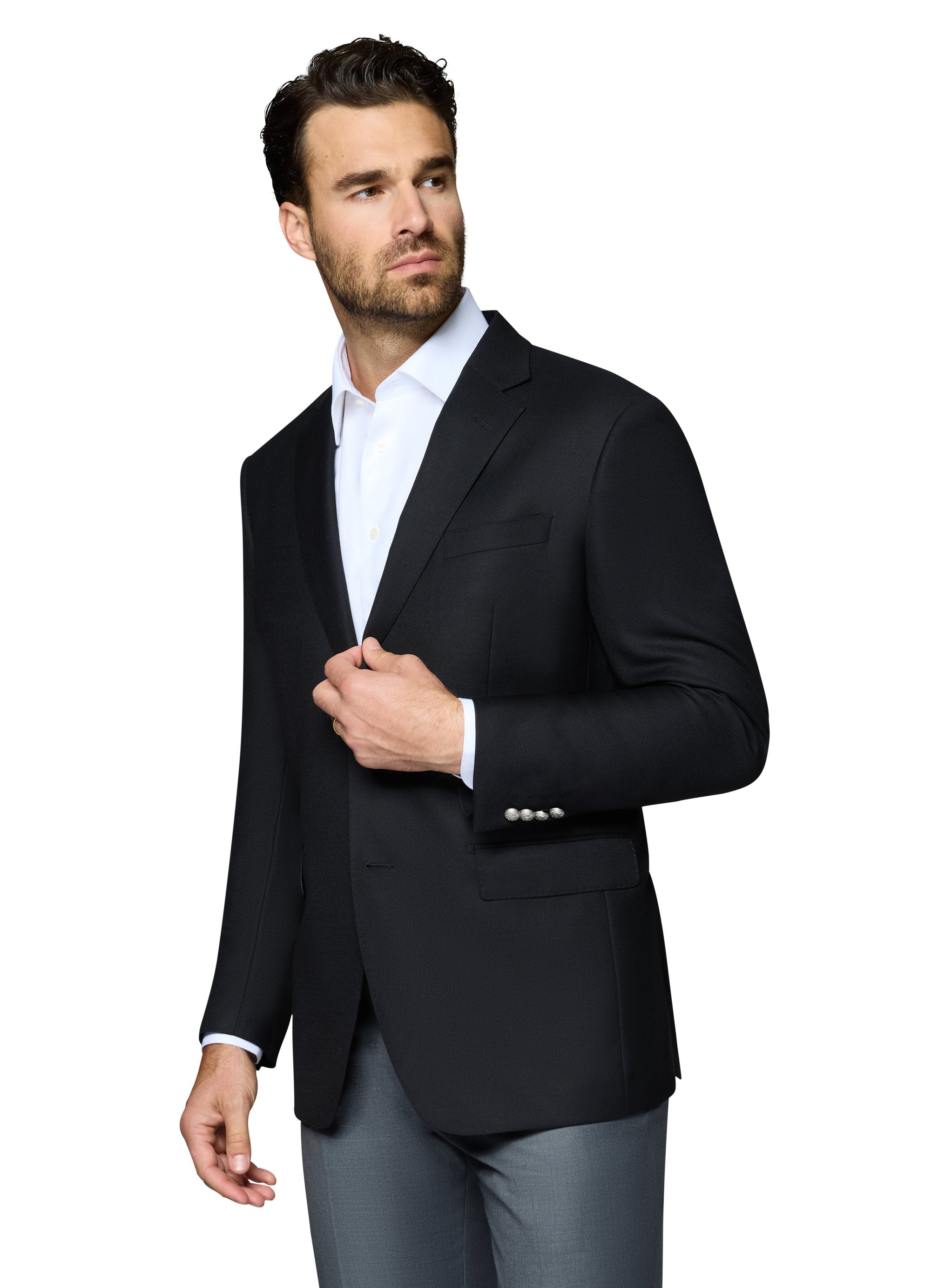 Bergamo Elegant Wool Blazer Modern Fit - Black