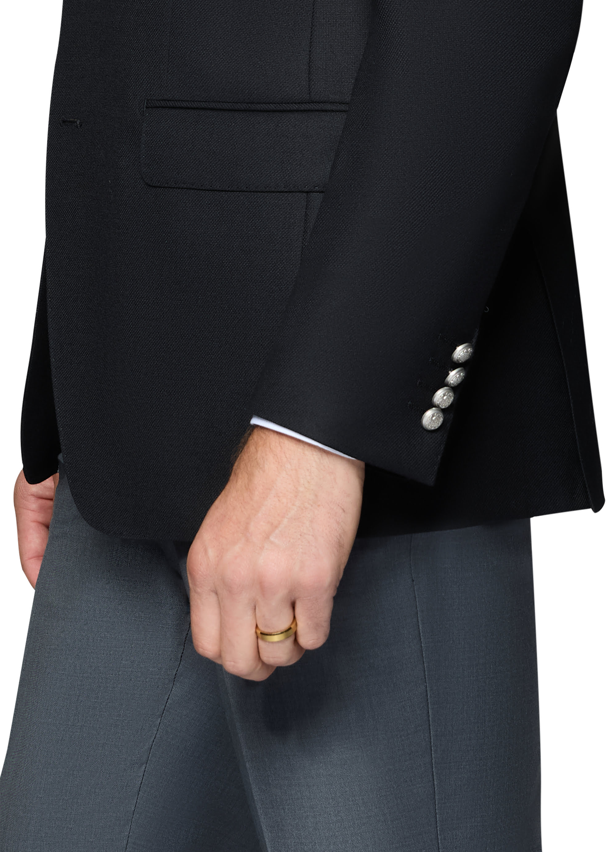 Bergamo Elegant Wool Blazer Modern Fit - Black